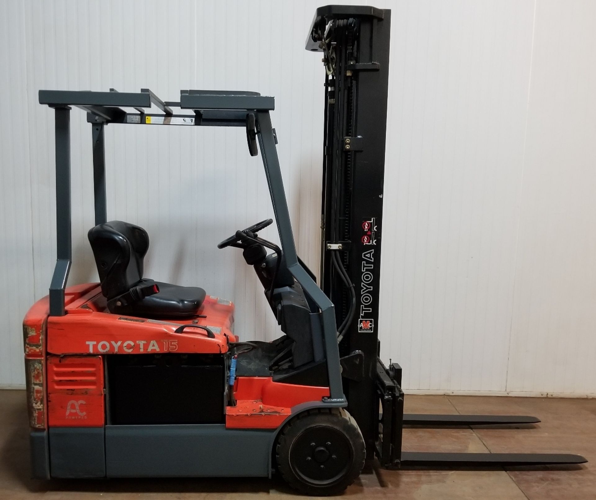 TOYOTA (2003) 7FBEU15 2,200 LB. CAPACITY 48V ELECTRIC FORKLIFT WITH 217" MAX. LIFT HEIGHT, 3-STAGE