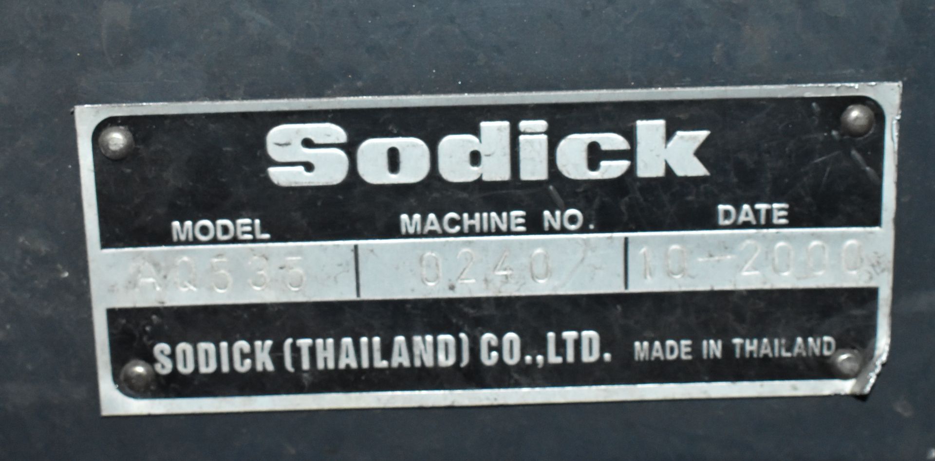 SODICK AQ535LH CNC WIRE EDM WITH SODICK LN1W CNC LINEAR SERVO CONTROL WITH TRAVELS; X-21.7", Y-13. - Image 12 of 12