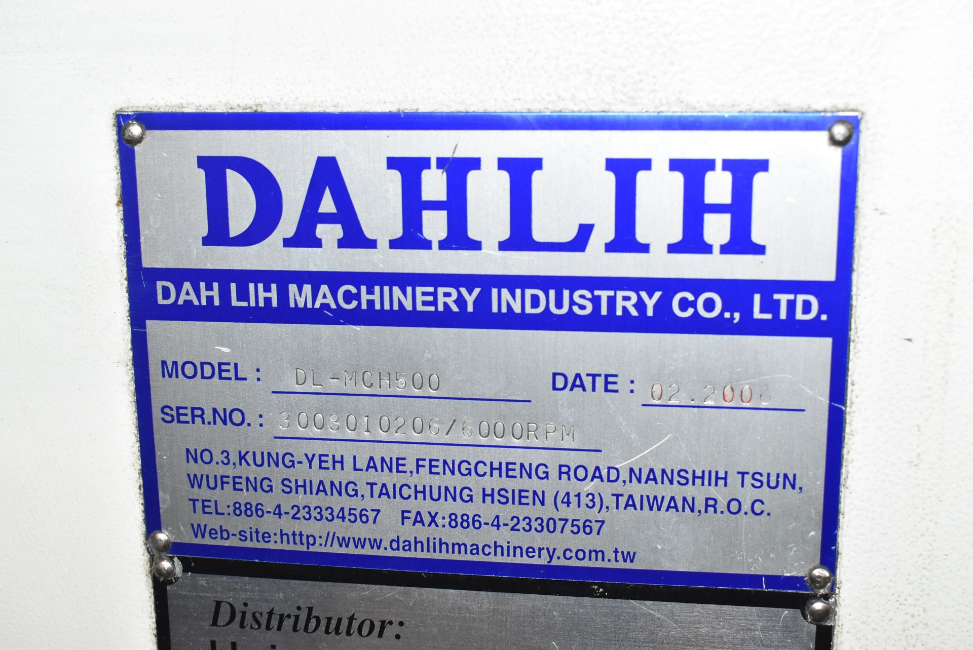 DAHLIH (2006) DL-MCH-500 TWIN PALLET CNC HORIZONTAL MACHINING CENTER WITH FANUC SERIES 21I-MB CNC - Image 9 of 9