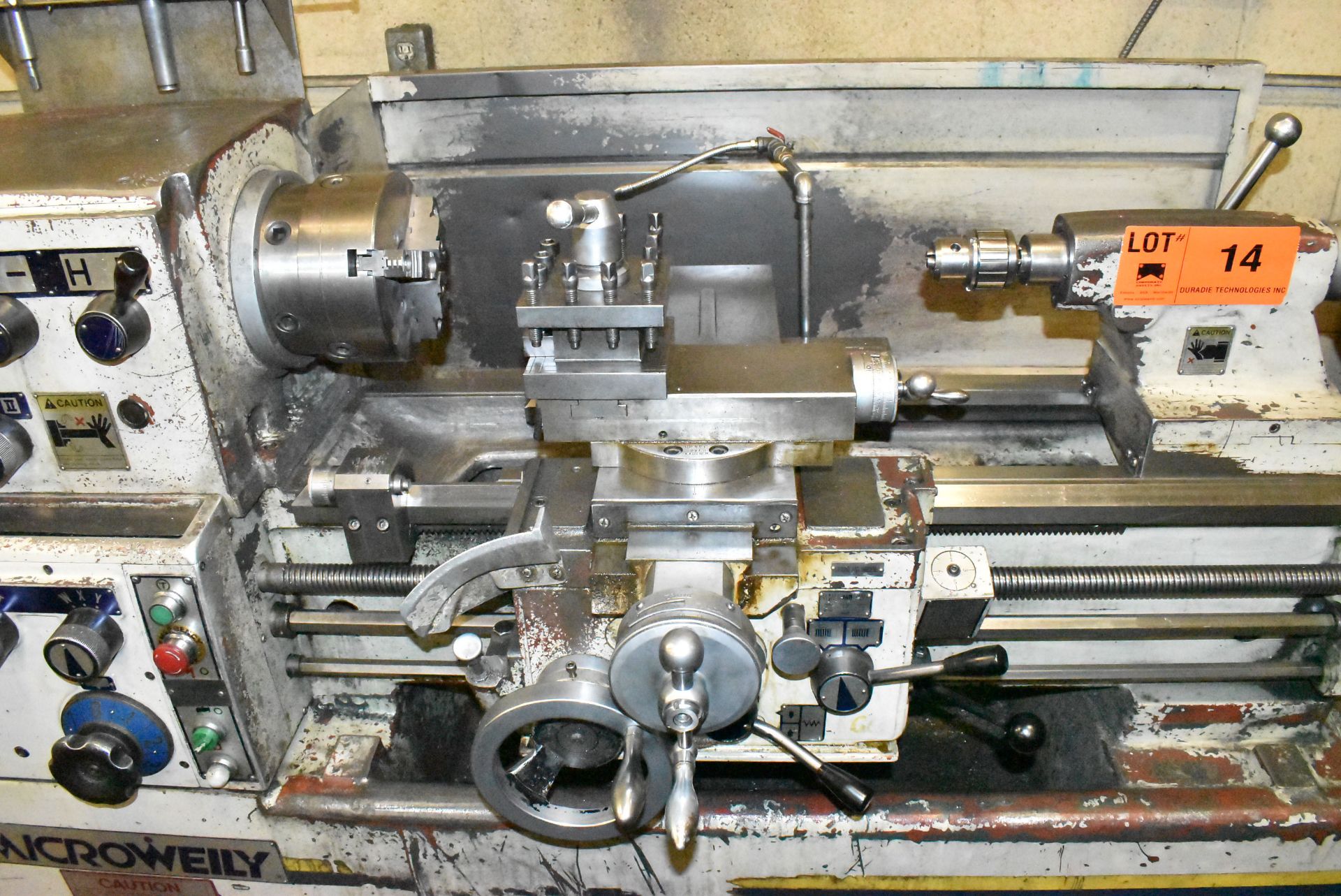 MICROWEILY (2001) TY-1630S ENGINE LATHE WITH 8" 3 JAW CHUCK 16" SWING OVER BED, 30" BETWEEN CENTERS, - Image 3 of 8