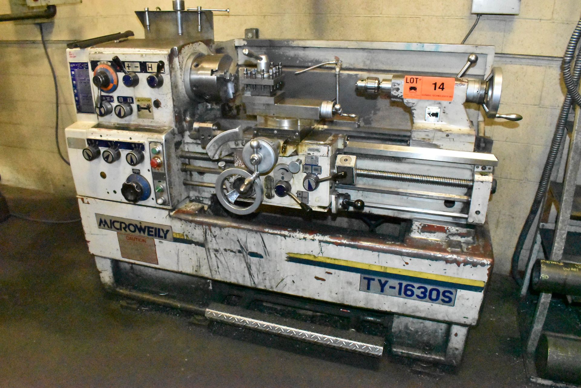 MICROWEILY (2001) TY-1630S ENGINE LATHE WITH 8" 3 JAW CHUCK 16" SWING OVER BED, 30" BETWEEN CENTERS,
