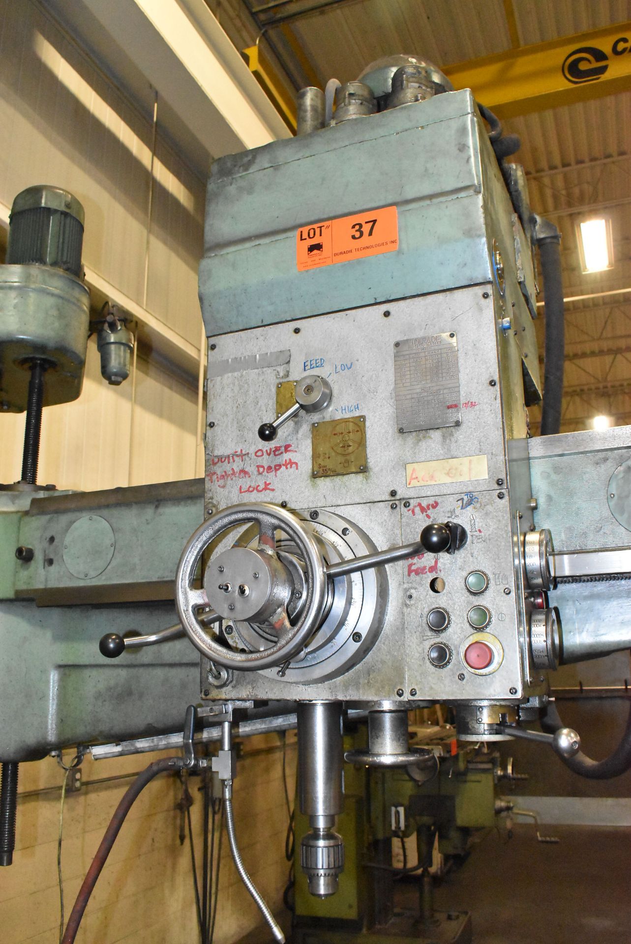 STANKO 2A554 6' RADIAL ARM DRILL WITH 12" COLUMN, SPEEDS TO 1550 RPM, S/N 9206 (CI) [RIGGING FEE FOR - Image 4 of 6