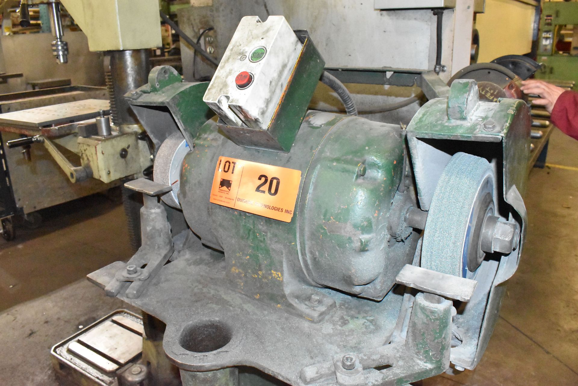 MFG. UNKNOWN 8" DOUBLE END PEDESTAL GRINDER, S/N N/A (CI) [RIGGING FEE FOR LOT #20 - $50 CAD PLUS - Image 2 of 2