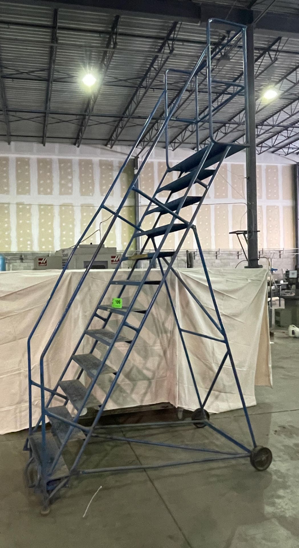 12-STEP ROLLING SHOP LADDER, S/N N/A [RIGGING FEES FOR LOT #106 - $35 CAD PLUS APPLICABLE TAXES]