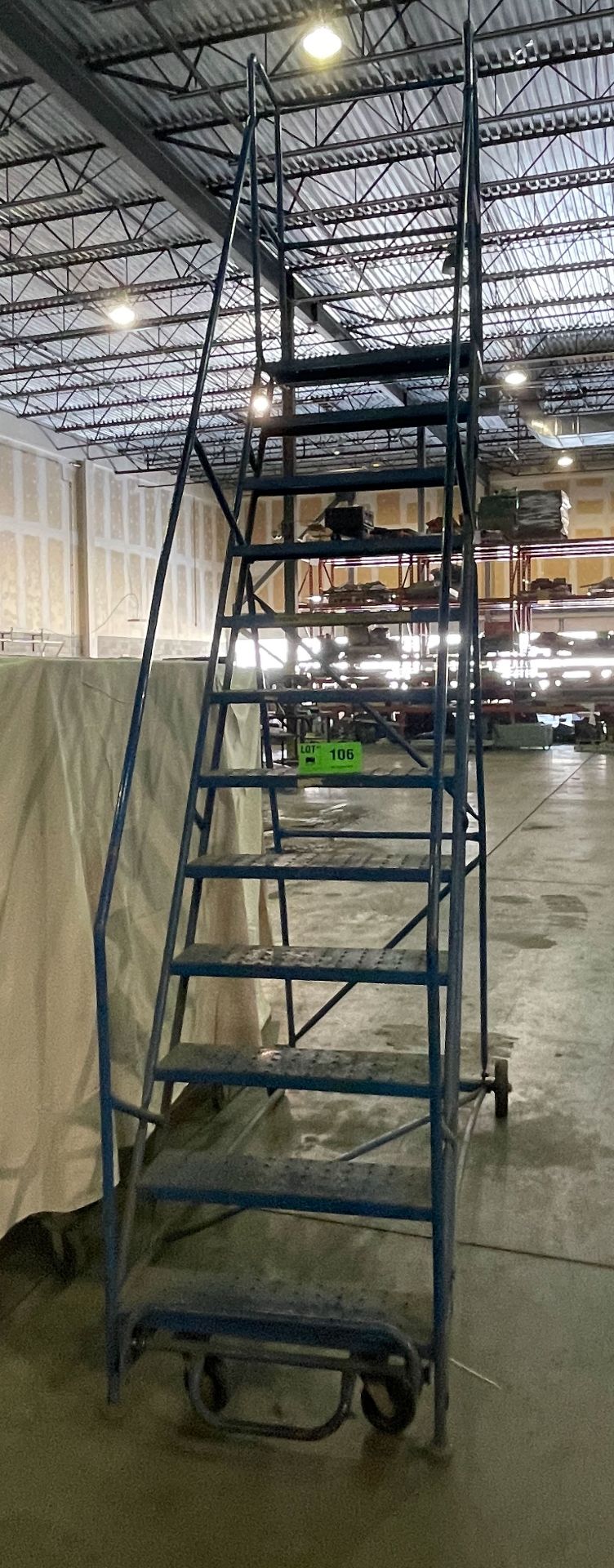 12-STEP ROLLING SHOP LADDER, S/N N/A [RIGGING FEES FOR LOT #106 - $35 CAD PLUS APPLICABLE TAXES] - Image 2 of 2