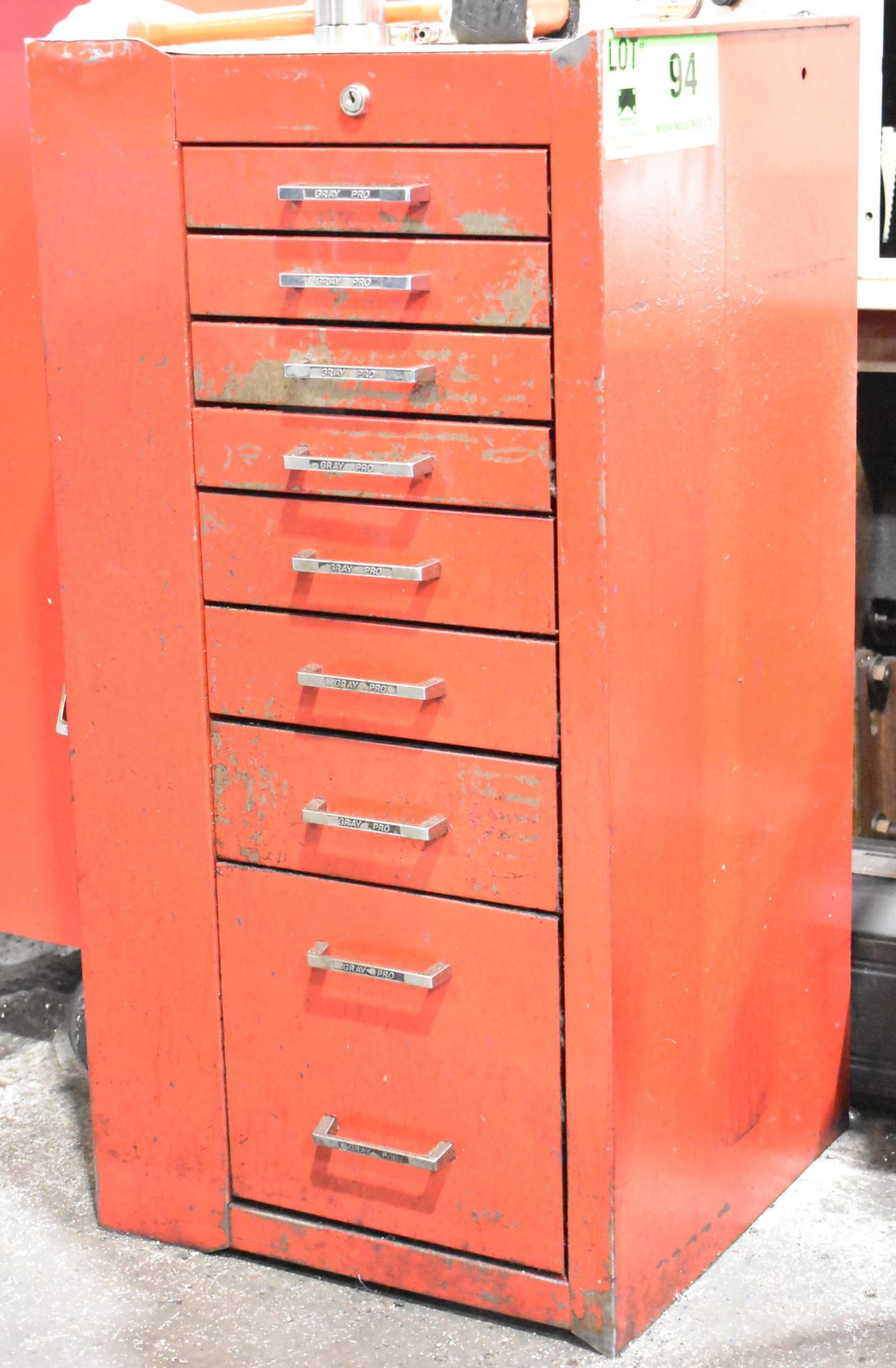 GRAY PRO 8-DRAWER TOOL CABINET, S/N N/A (NO CONTENTS) [RIGGING FEE FOR LOT #94 - $10 CAD PLUS