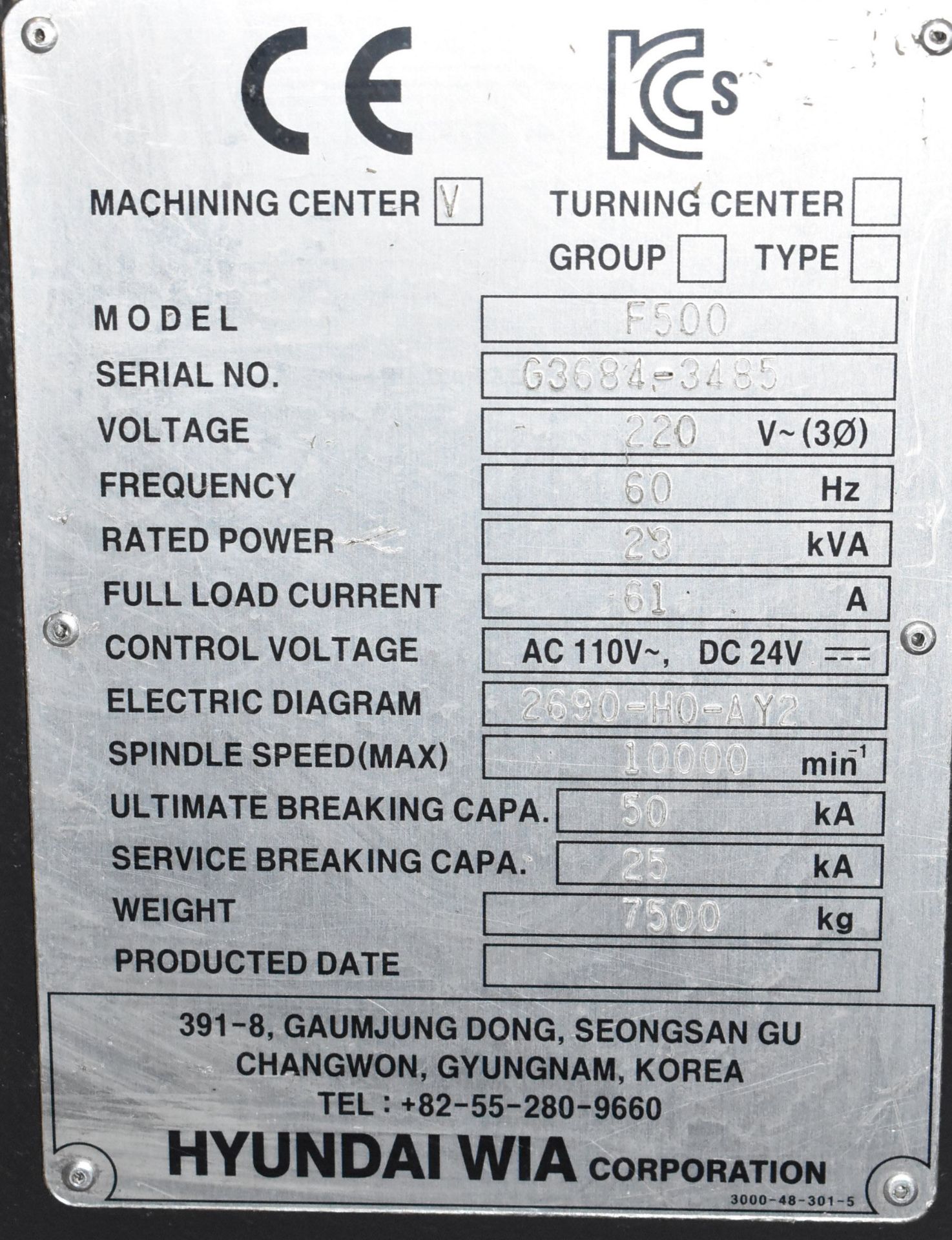 HYUNDAI WIA (2014, commissioned in 2015) F500 5-AXIS VERTICAL MACHINING CENTER WITH FANUC I SERIES - Image 18 of 19