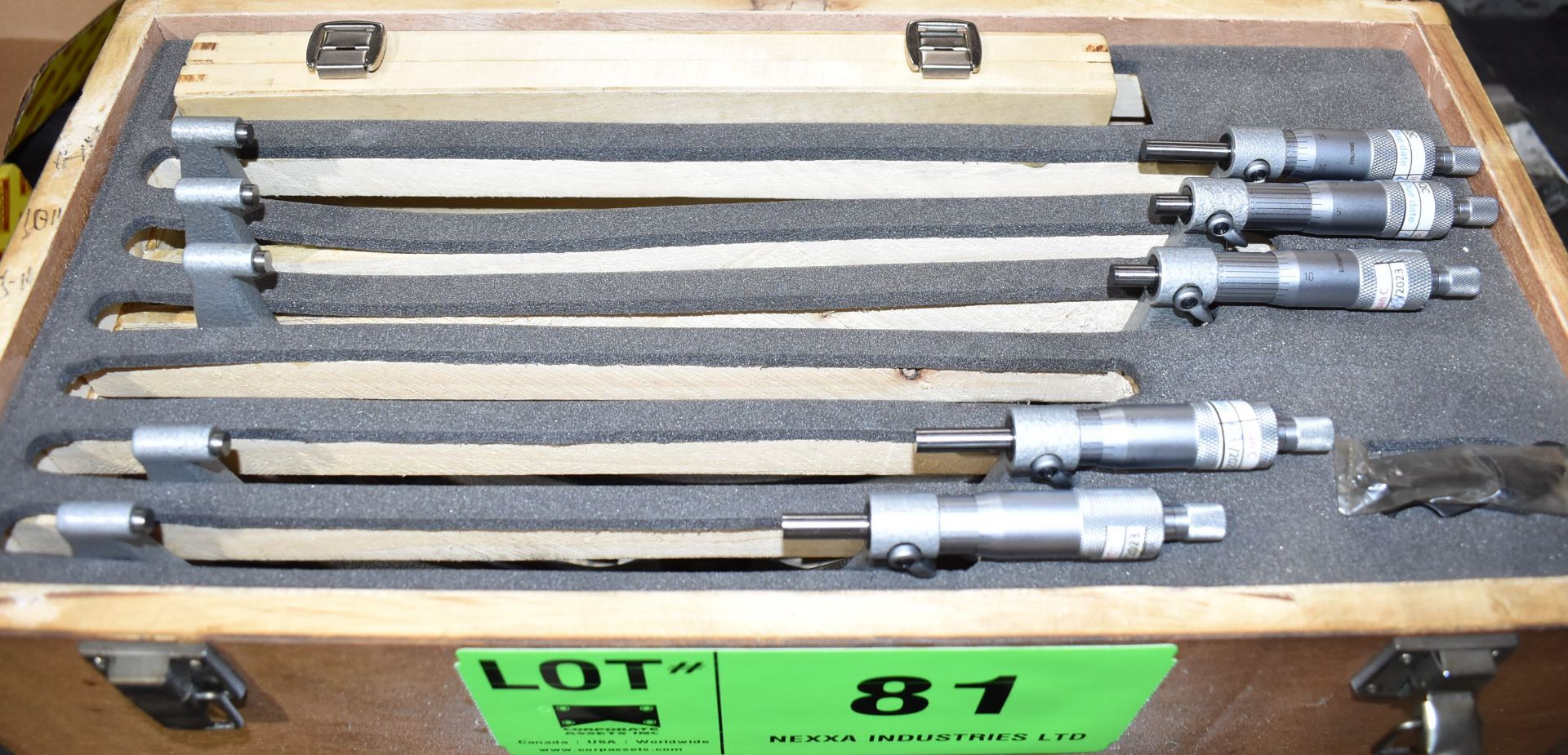 OUTSIDE MICROMETER SET, S/N N/A [RIGGING FEE FOR LOT #81 - $10 CAD PLUS APPLICABLE TAXES]