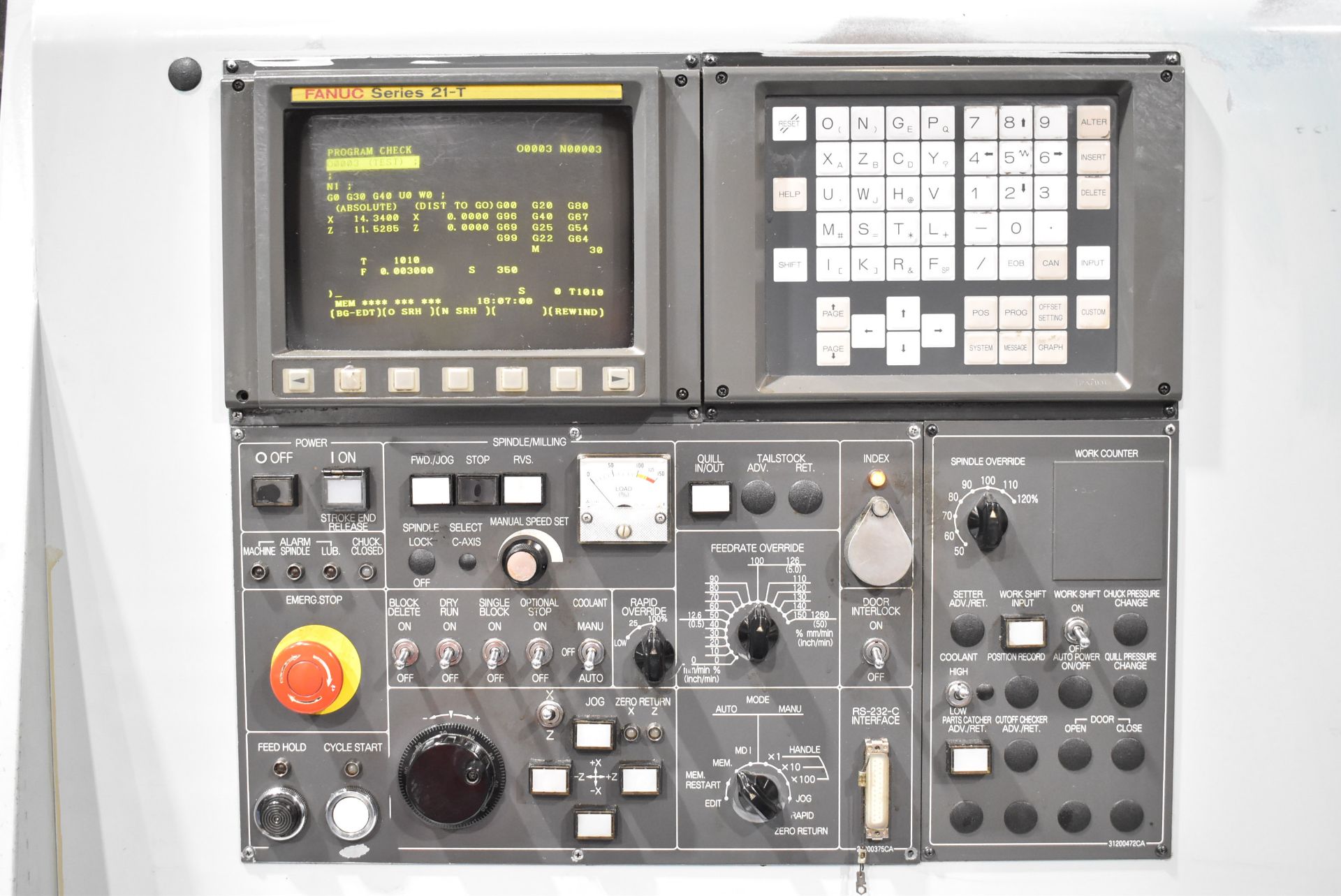 NAKAMURA-TOME SC-300 CNC TURNING CENTER WITH FANUC 21-T CNC CONTROL, KITAGAWA B- 212 12" 3-JAW - Image 9 of 17