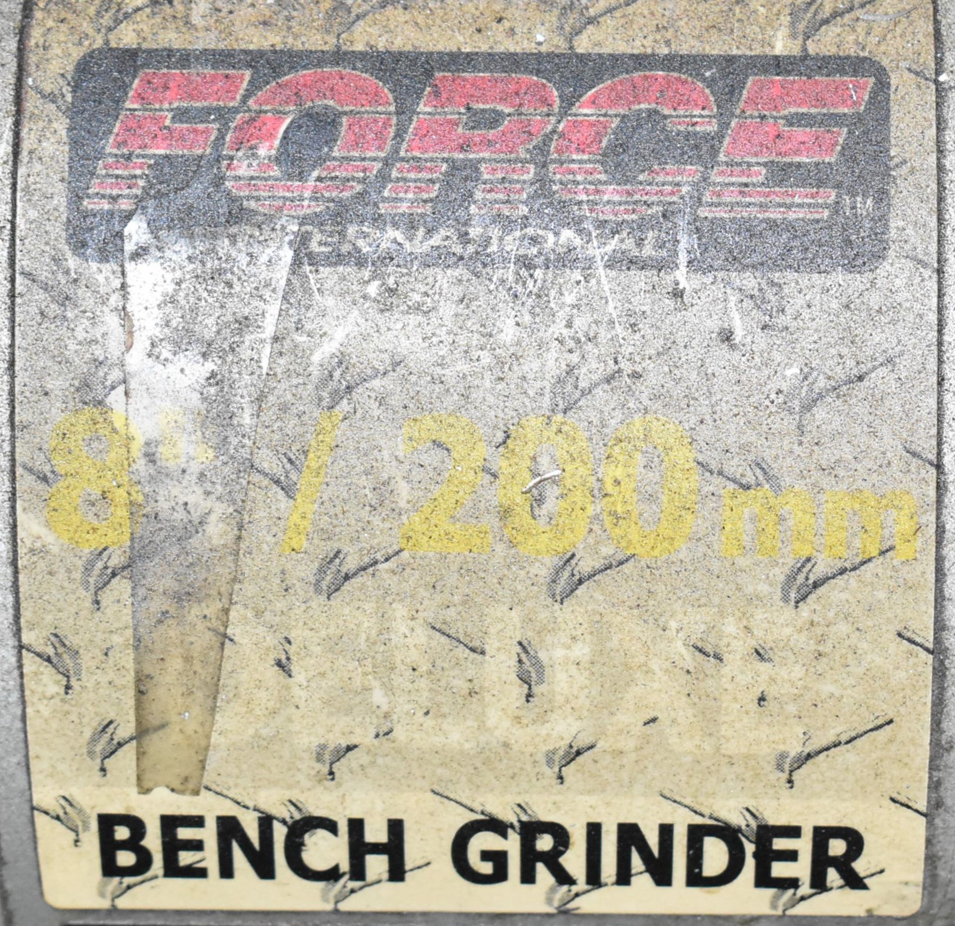 FORCE 8" DOUBLE ENDED BENCH GRINDER WITH STAND, S/N 01161 [RIGGING FEE FOR LOT #107 - $10 CAD PLUS - Image 2 of 3
