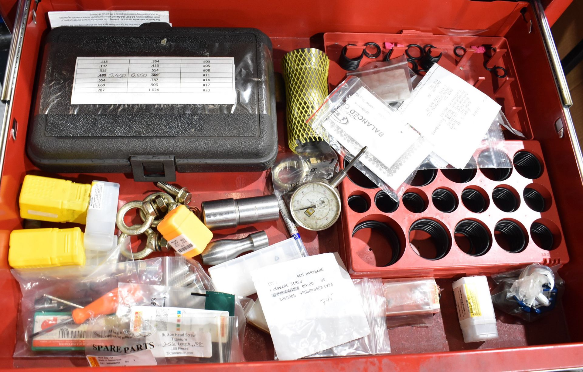 LOT/ CONTENTS OF ROLLING TOOL CABINET CONSISTING OF COLLETS, HEAT SHRINK TOOLING, PARALLELS, CARBIDE - Image 5 of 8