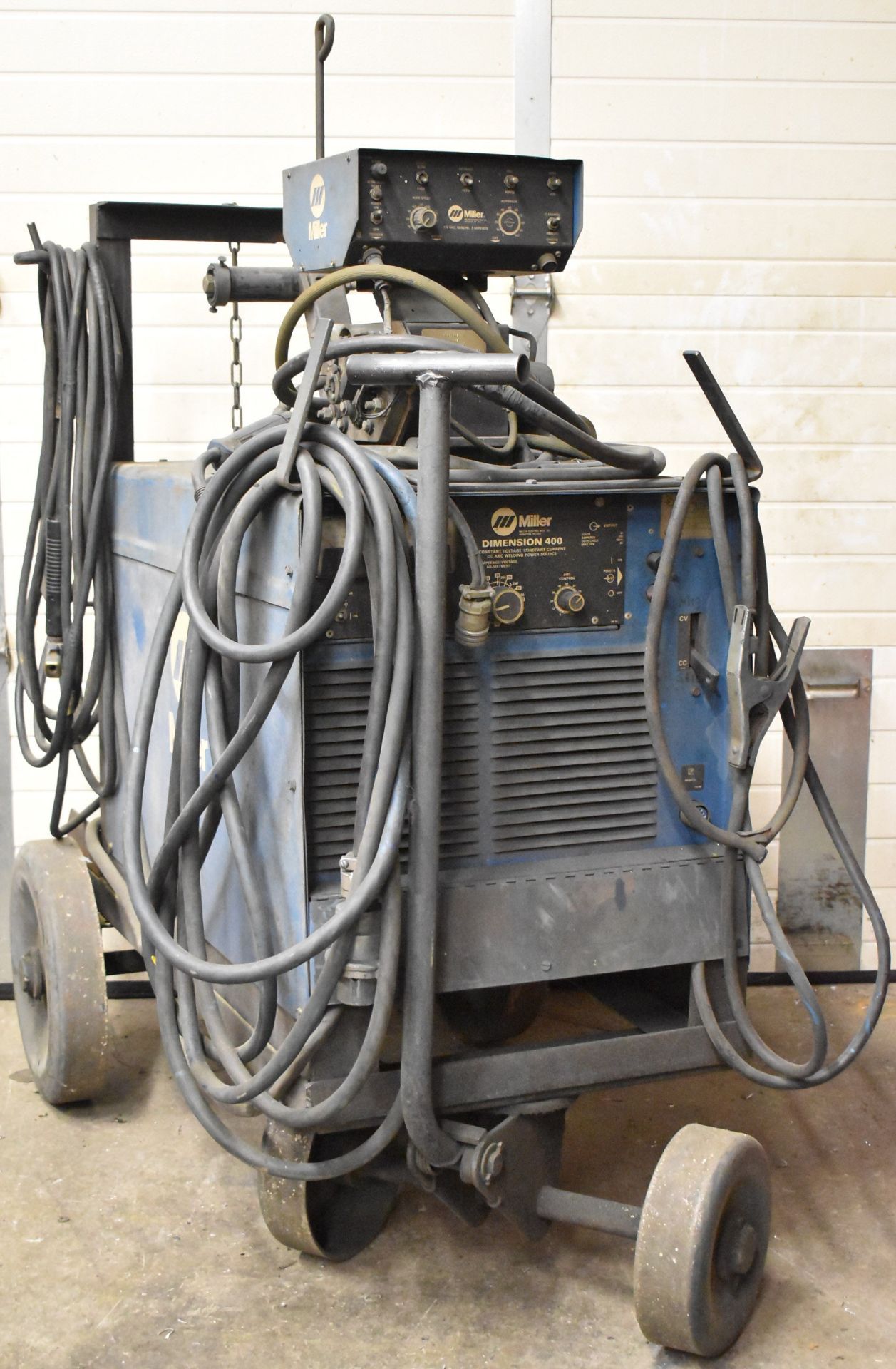 MILLER DIMENSION 400 MIG WELDER WITH MILLER MILLERMATIC S-54A WIRE FEEDER, CABLES & GUN, S/N: