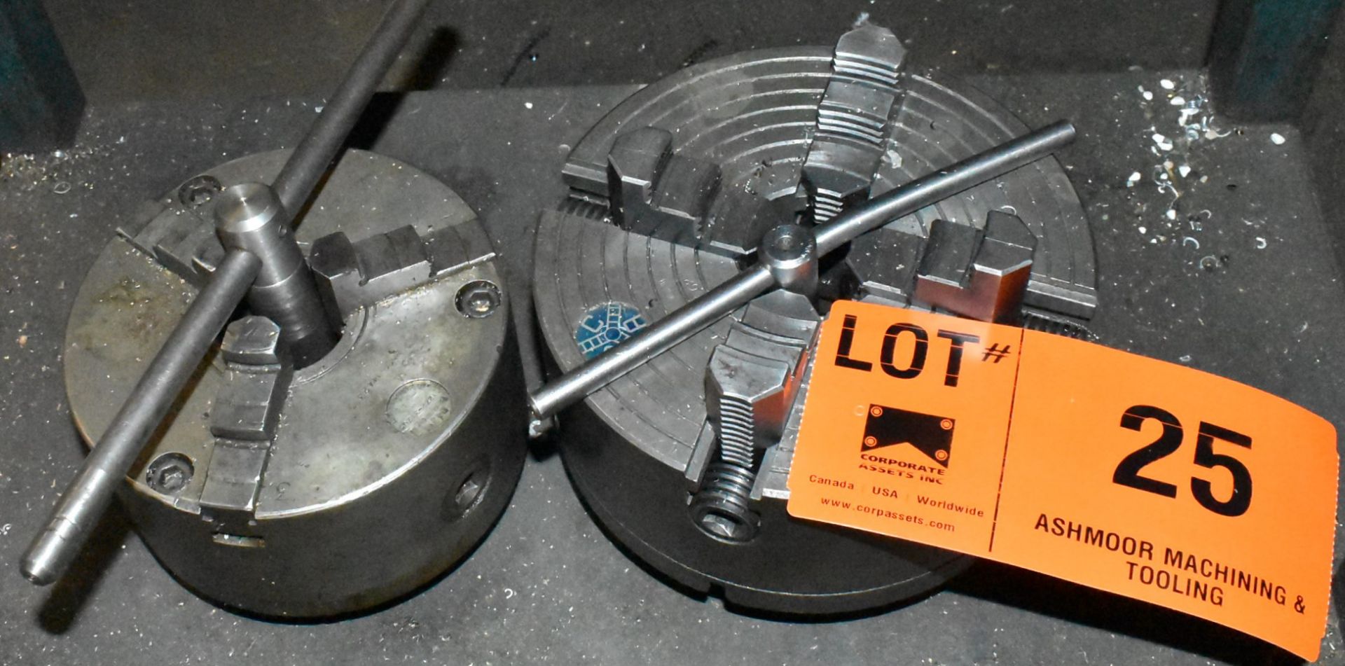 LOT/ 8" 4-JAW CHUCK & 6" 3-JAW CHUCK