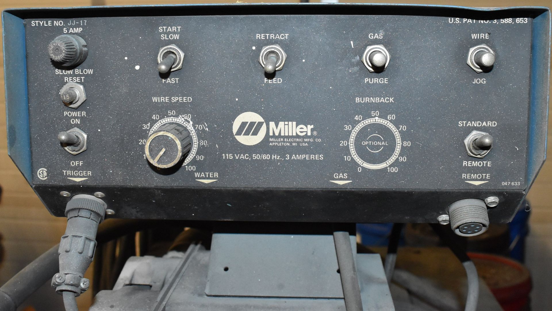 MILLER DIMENSION 400 MIG WELDER WITH MILLER MILLERMATIC S-54A WIRE FEEDER, CABLES & GUN, S/N: - Image 6 of 7