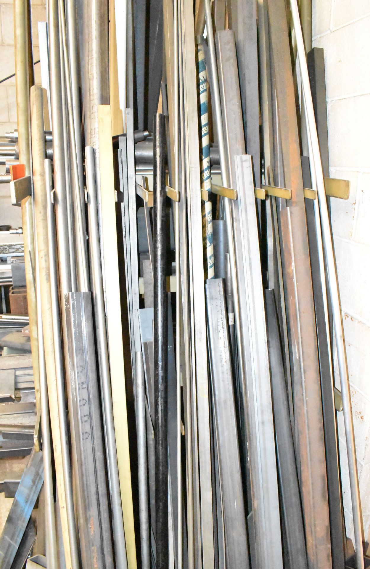 LOT/ FERROUS & NON-FERROUS SURPLUS MATERIAL AND CUT OFFS WITH A-FRAME MATERIAL RACK - Image 7 of 7