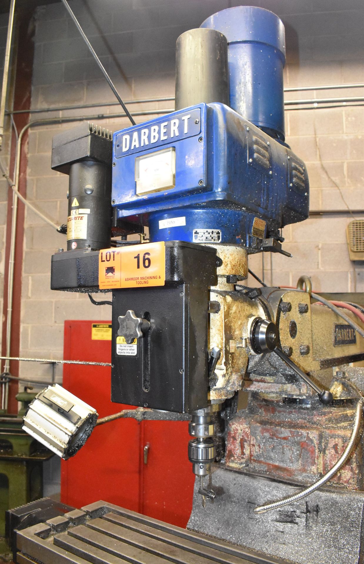 DARBERT CNC VERTICAL MILLING MACHINE WITH ACU-RITE CNC CONTROL, 54" X 12" TABLE, SPEEDS TO 6000 RPM, - Image 4 of 12