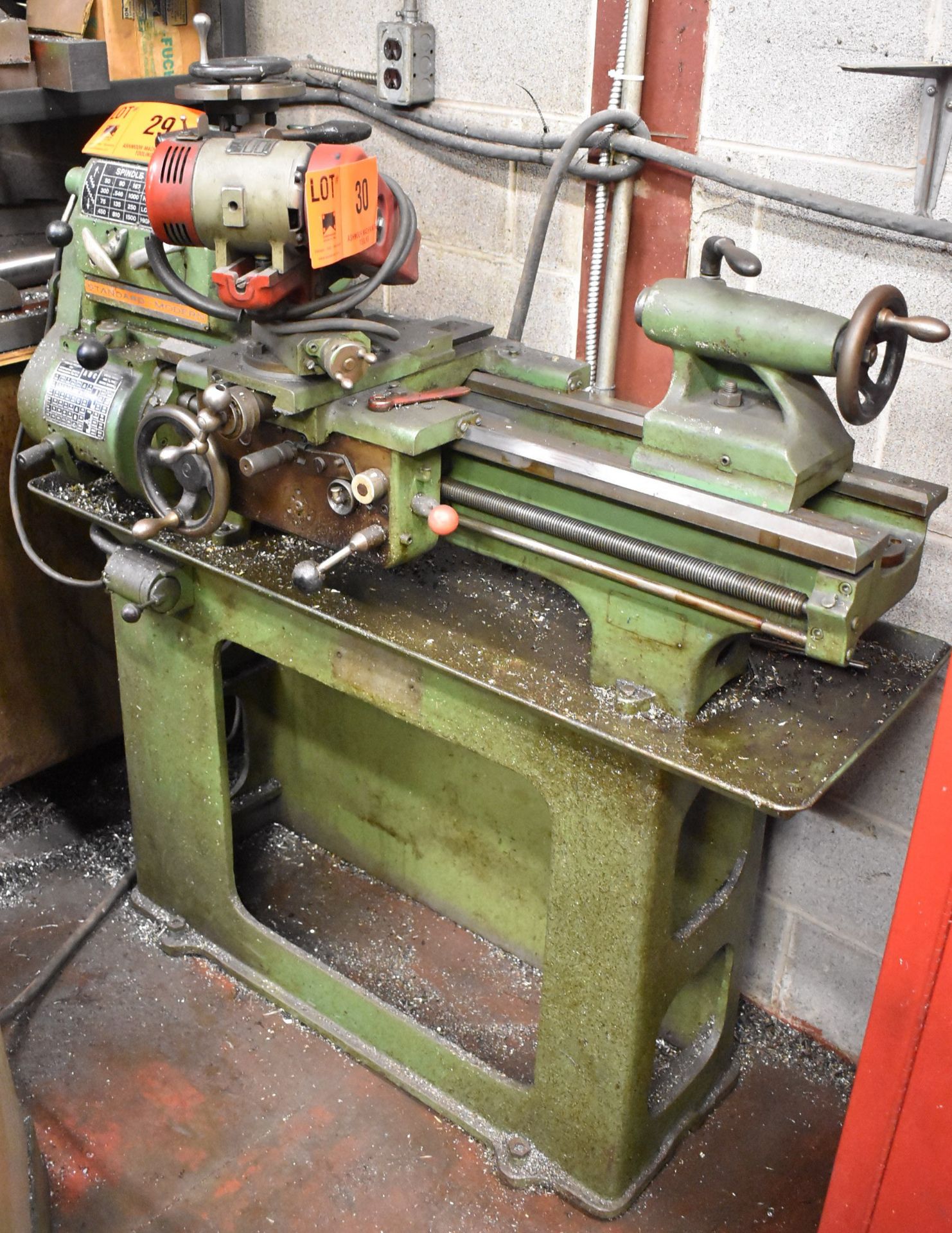 STANDARD-MODERN TOOL ROOM LATHE WITH 10" SWING OVER BED, 24" BETWEEN CENTERS, 1" SPINDLE BORE, - Image 2 of 7