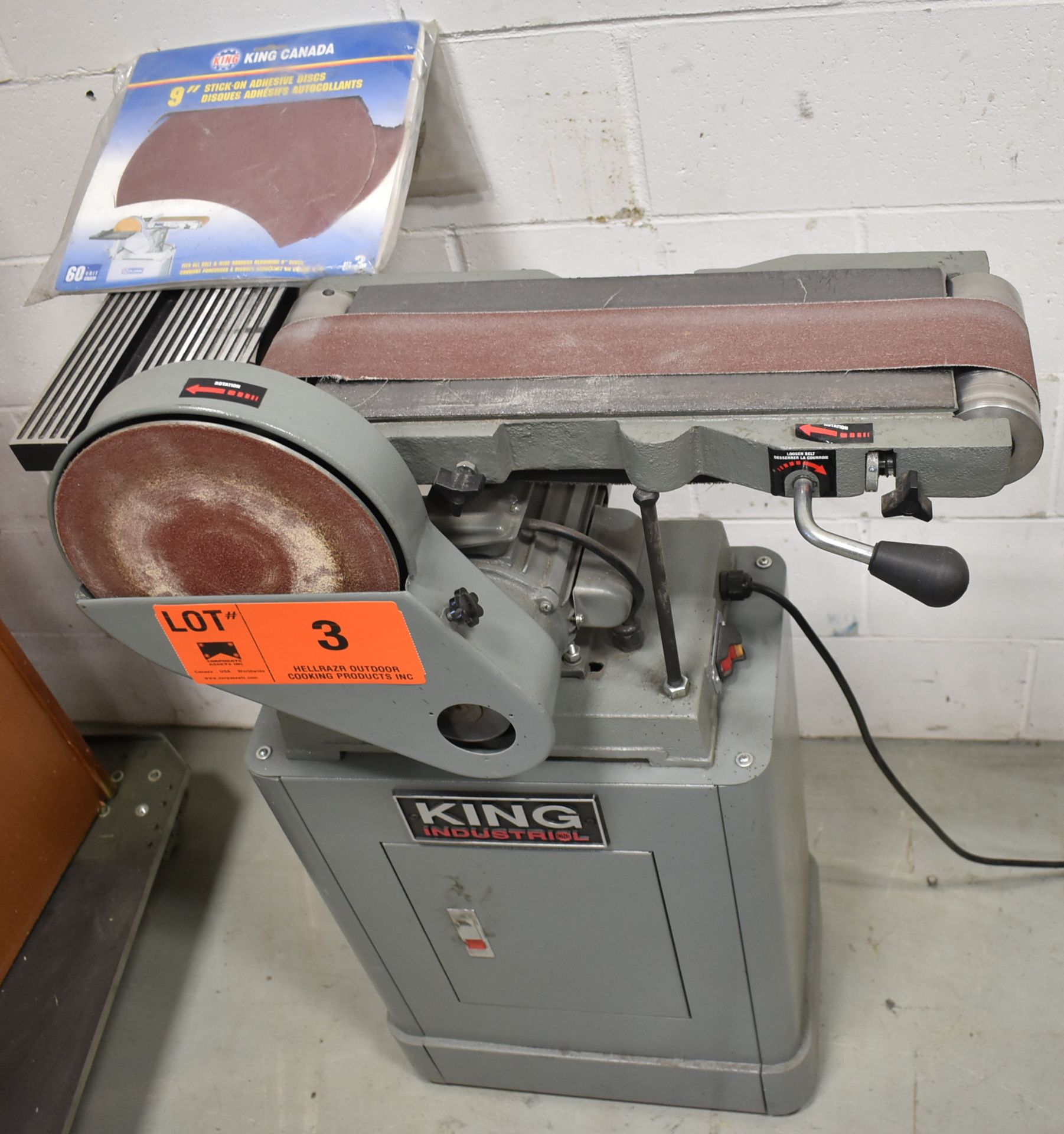 KING INDUSTRIAL (2020) KC-760L COMBINATION SANDER WITH 6" BELT, 9" DIA. DISC, SPEEDS TO 1740 RPM, - Image 2 of 4