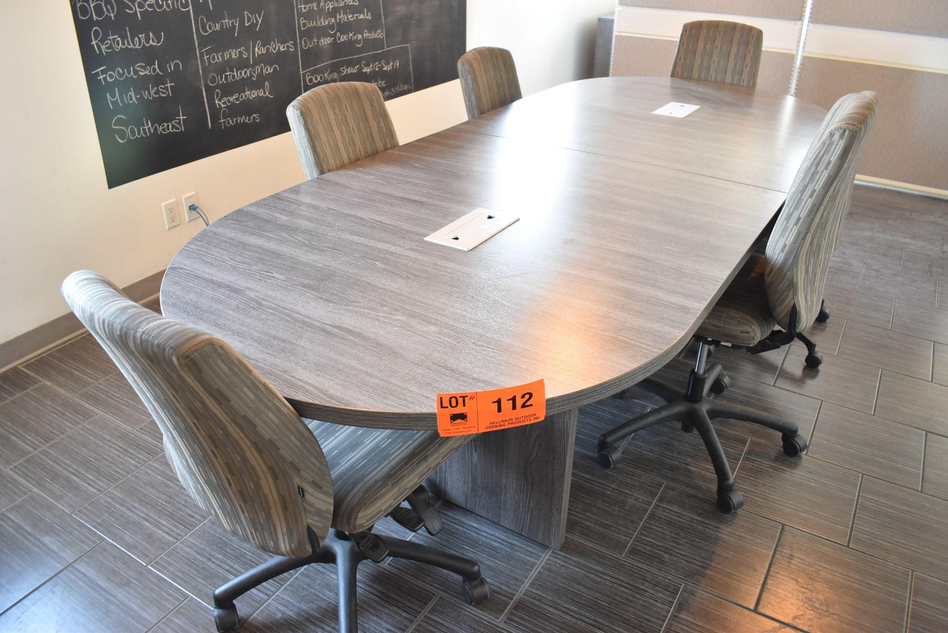 LOT/ BOARD ROOM TABLE WITH (6) CHAIRS