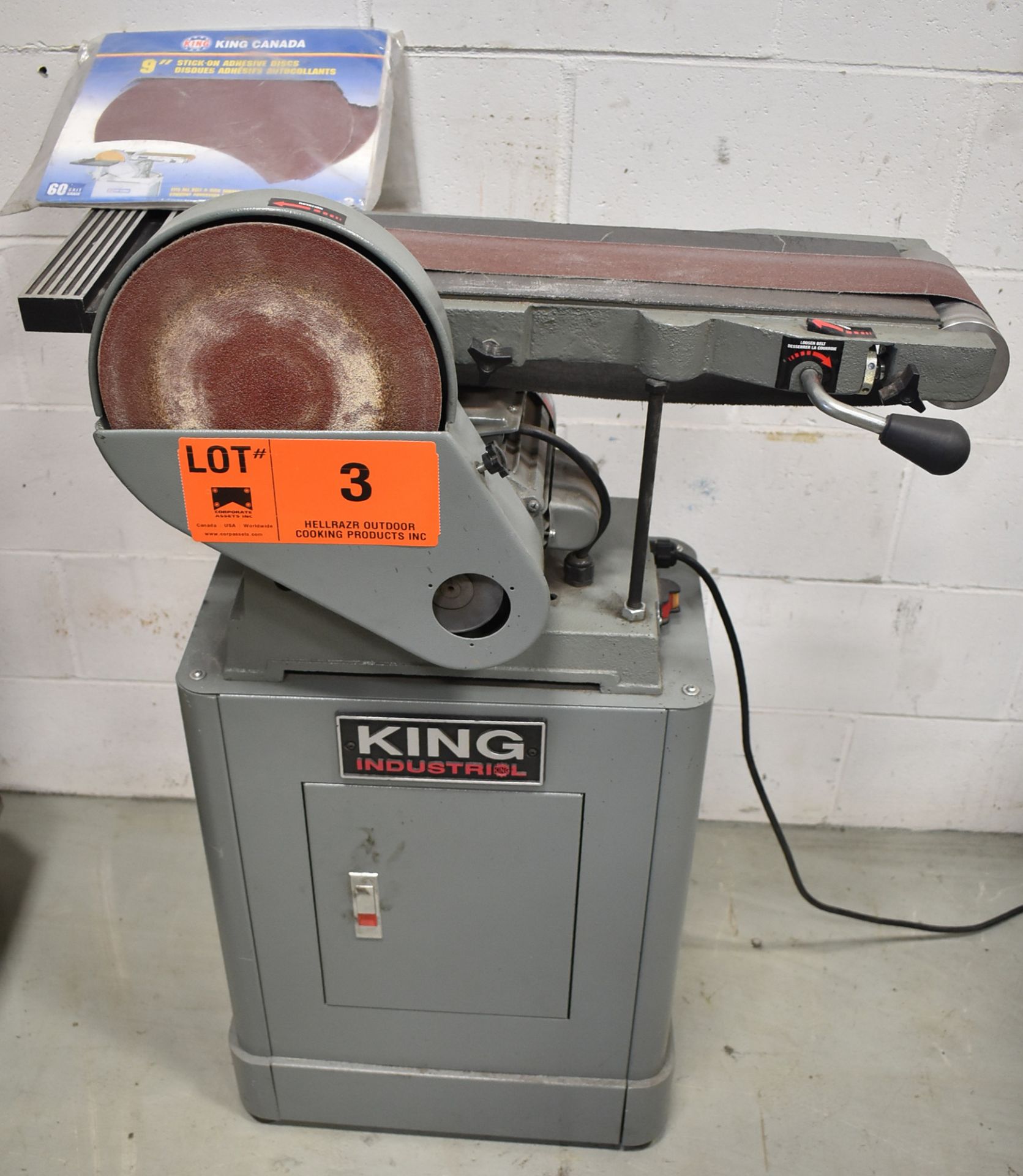 KING INDUSTRIAL (2020) KC-760L COMBINATION SANDER WITH 6" BELT, 9" DIA. DISC, SPEEDS TO 1740 RPM,