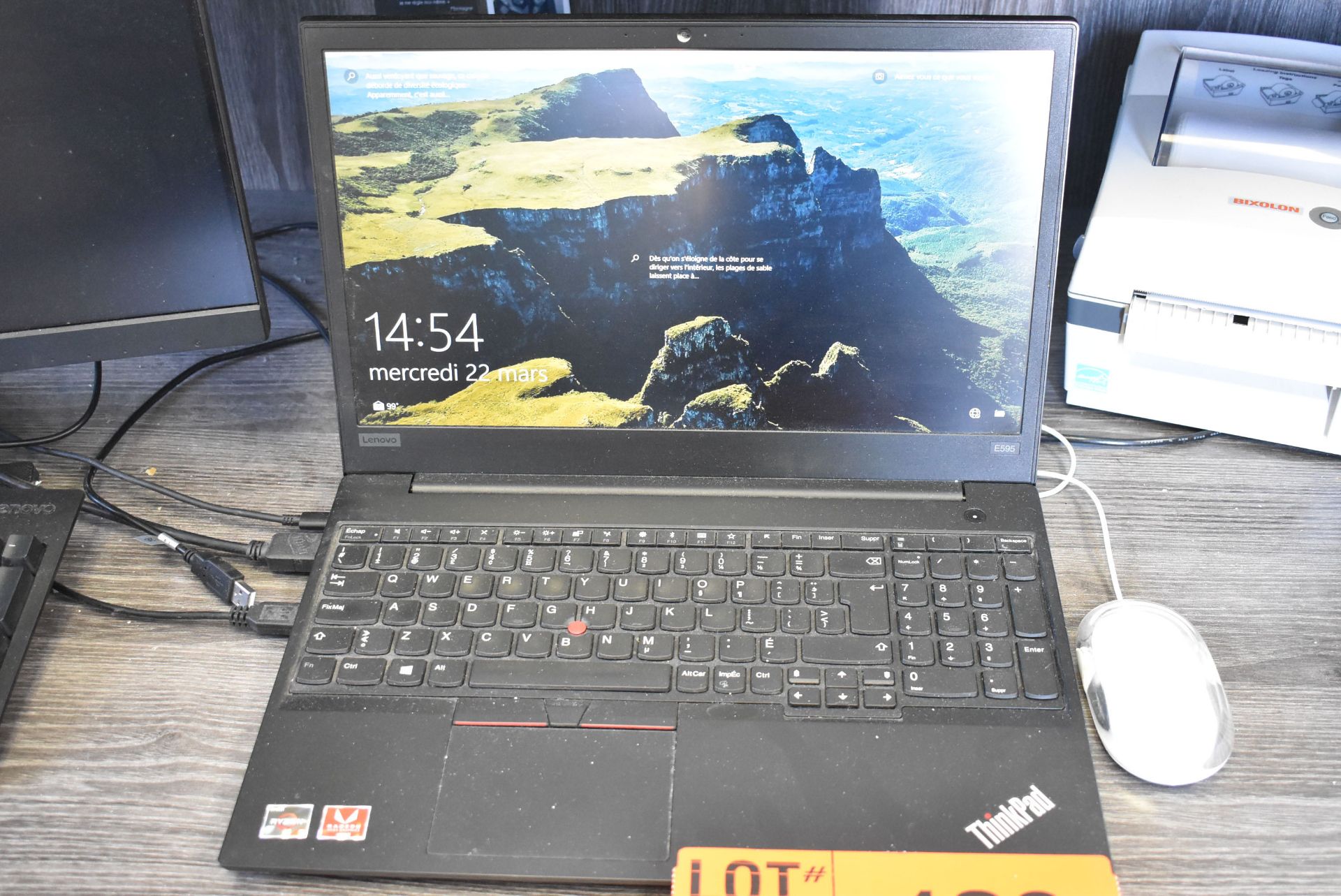 LOT/ LENOVO THINKPAD E595 LAPTOP WITH AMD RYZEN 5 PROCESSOR, BENQ MONIOTR, LENOVO KEYBOARD, MOUSE& - Image 2 of 4