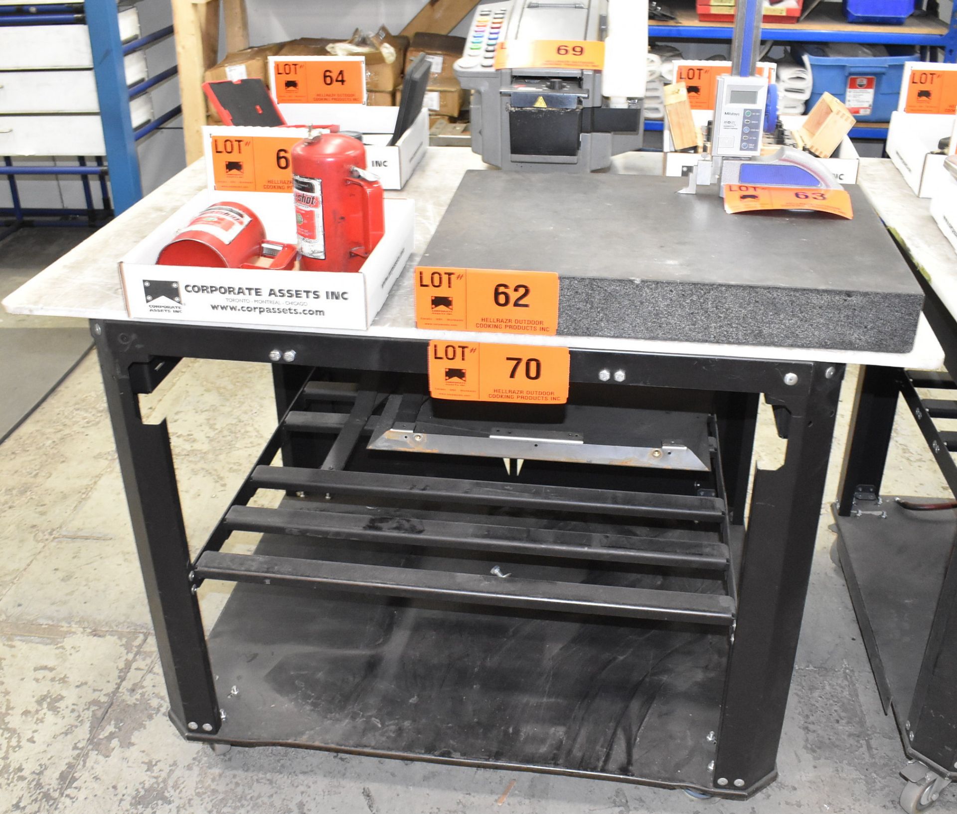 36"X48" ROLLING SHOP TABLE (NO CONTENTS) (DELAYED DELIVERY)