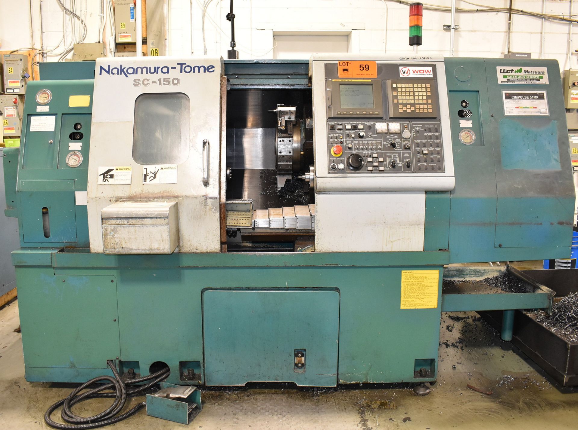 NAKAMURA-TOME SC-150 CNC TURNING CENTER WITH FANUC SERIES 18I-T CNC CONTROL, KITAGAWA 6" 3-JAW