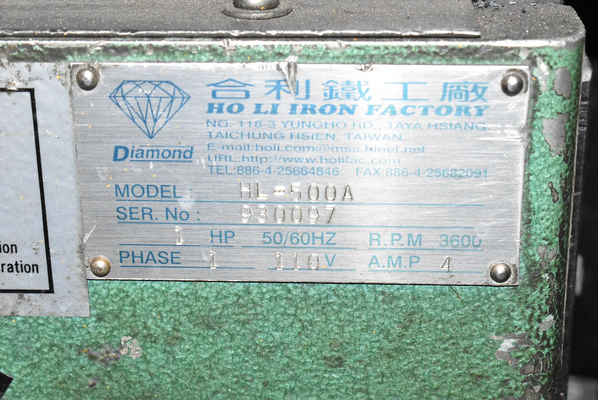 DIAMOND HL-500A CORNER SHAPER, S/N 930097 - Image 2 of 6