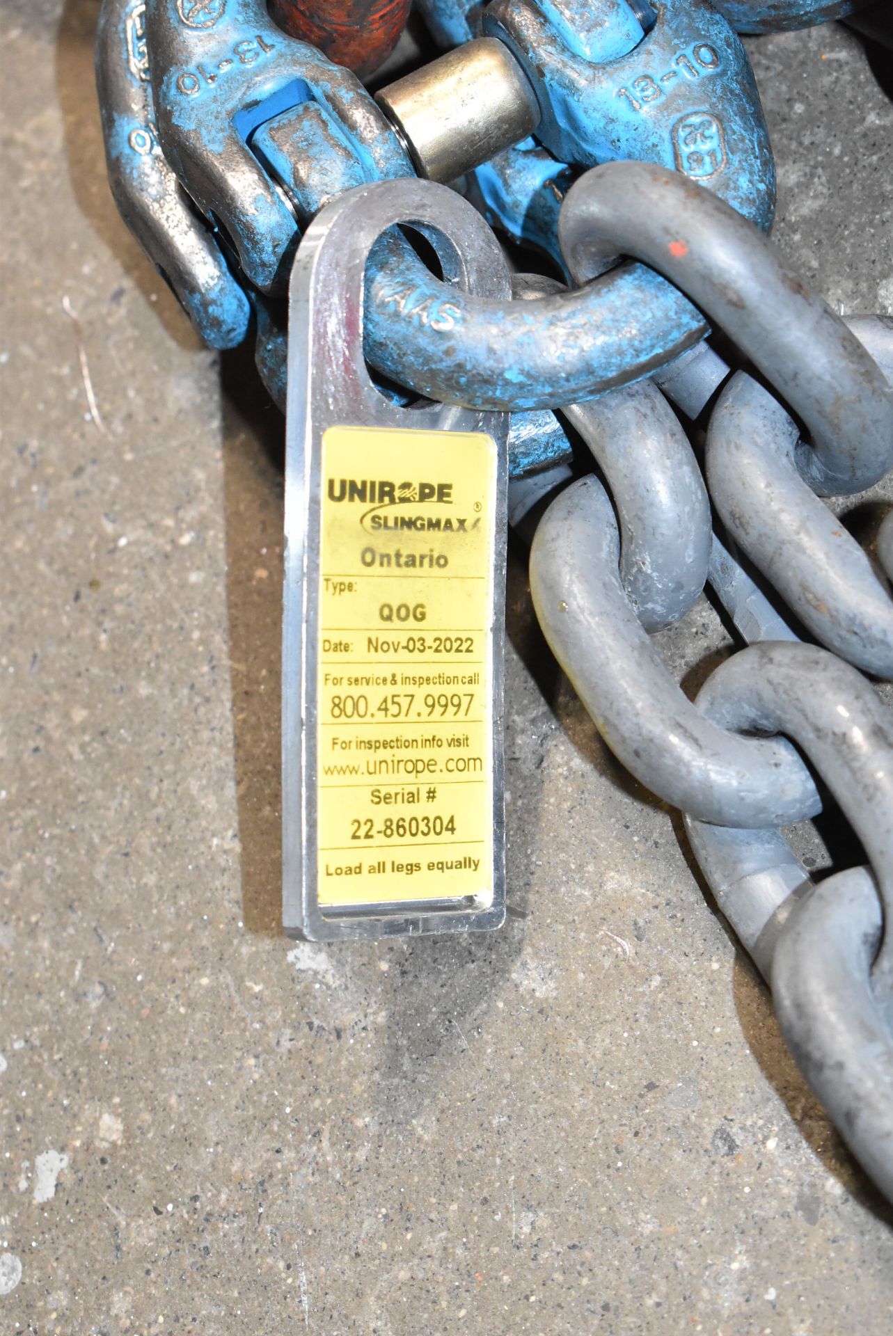 8’ 7” FOUR-POINT LIFTING CHAIN WITH 39,000 LB CAPACITY, S/N N/A - Image 4 of 5