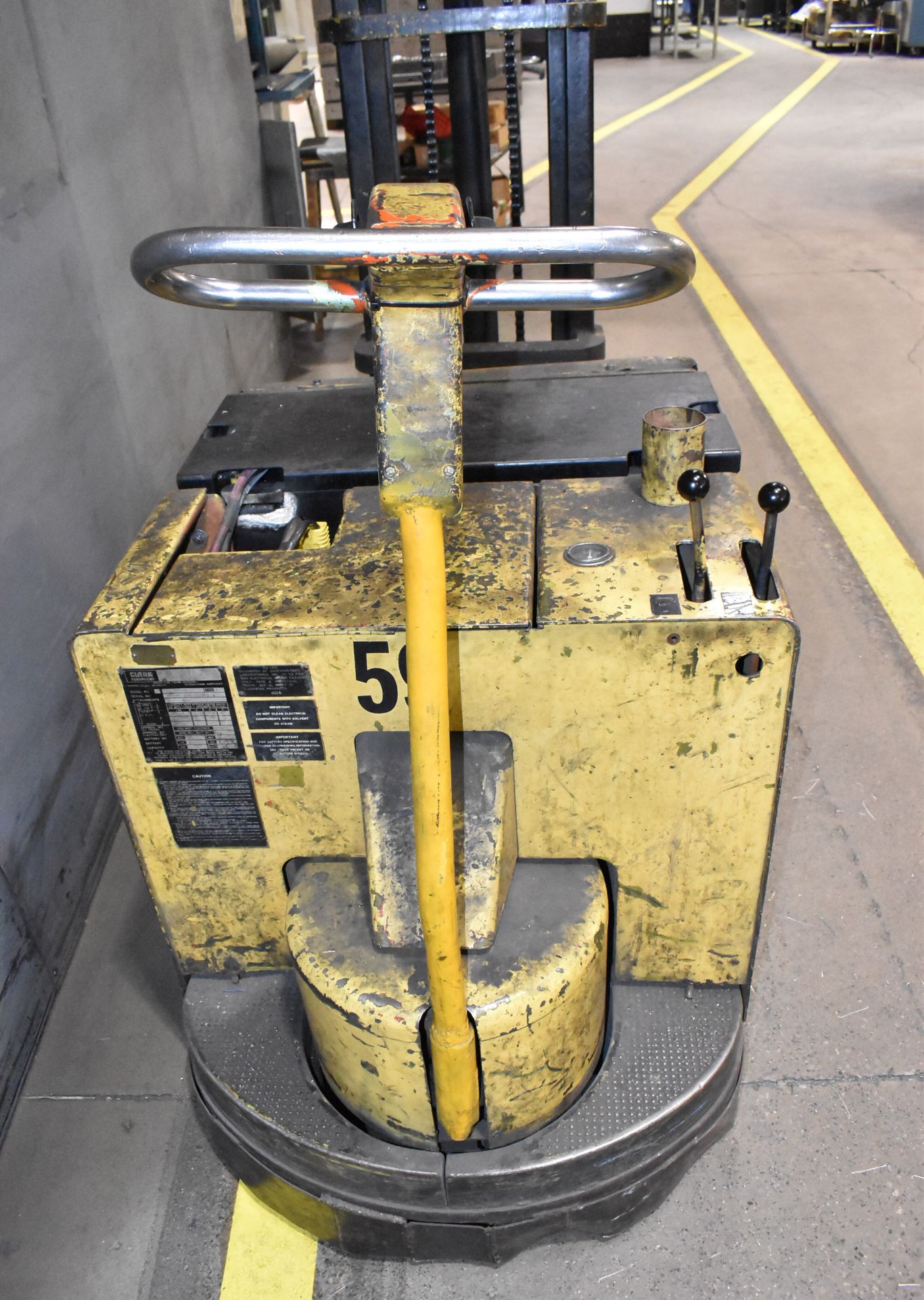 CLARK ST30B 3000 LB. CAPACITY 24V ELECTRIC WALK-BEHIND STACKER FORKLIFT WITH 130" MAX. LIFT - Image 3 of 6