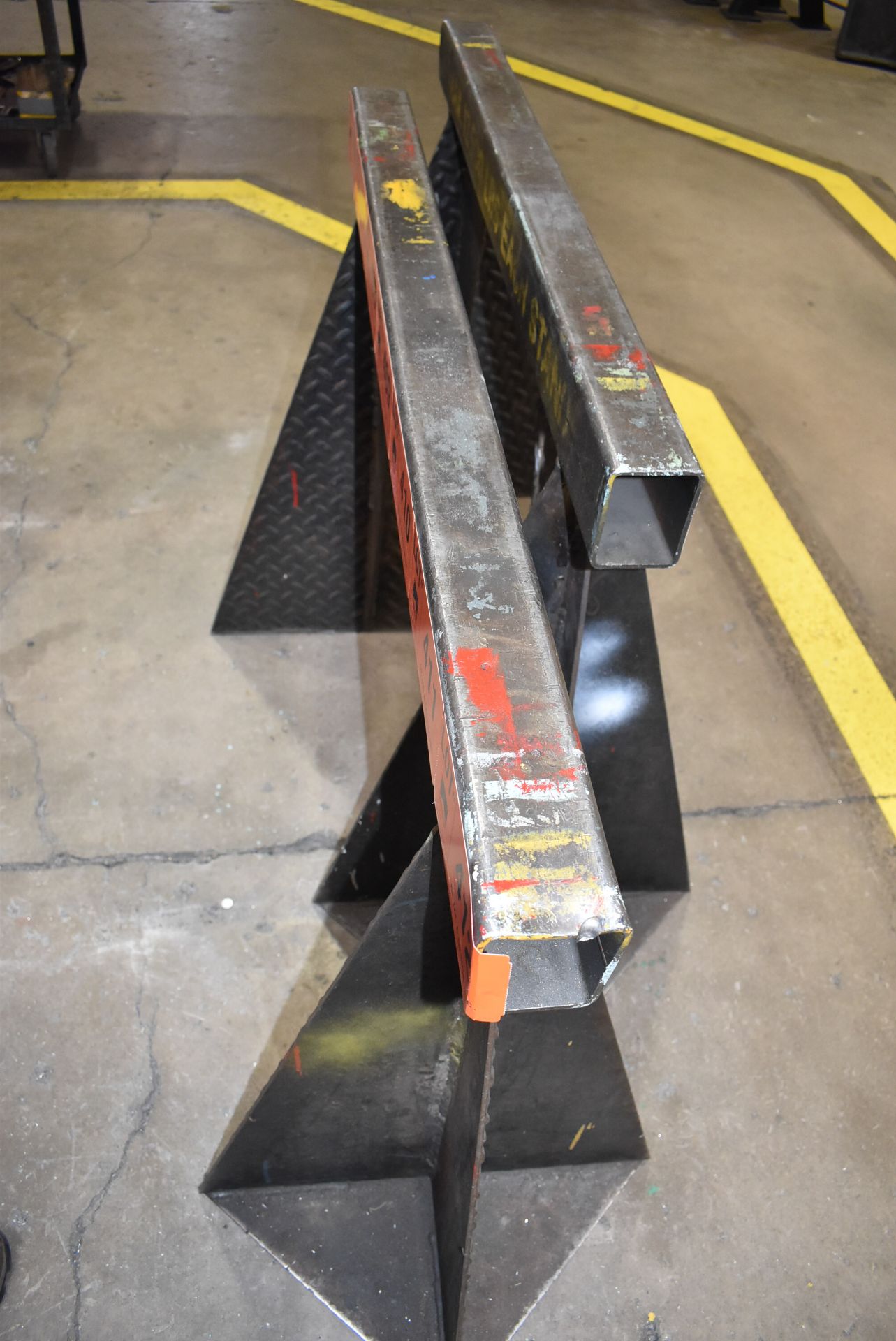 LOT/ (2) APPROX. 48" X 34" 12,500 LB CAPACITY STEEL SAW HORSES - Image 2 of 2