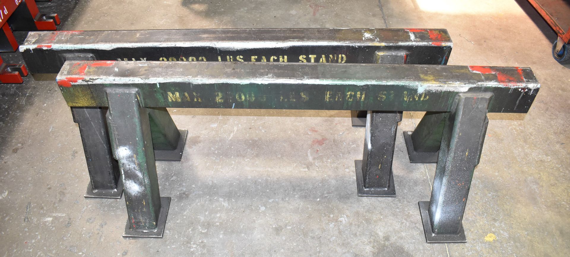 LOT/ (2) APPROX. 60" X 22.5" 20,000 LB CAPACITY STEEL SAW HORSES - Image 2 of 2