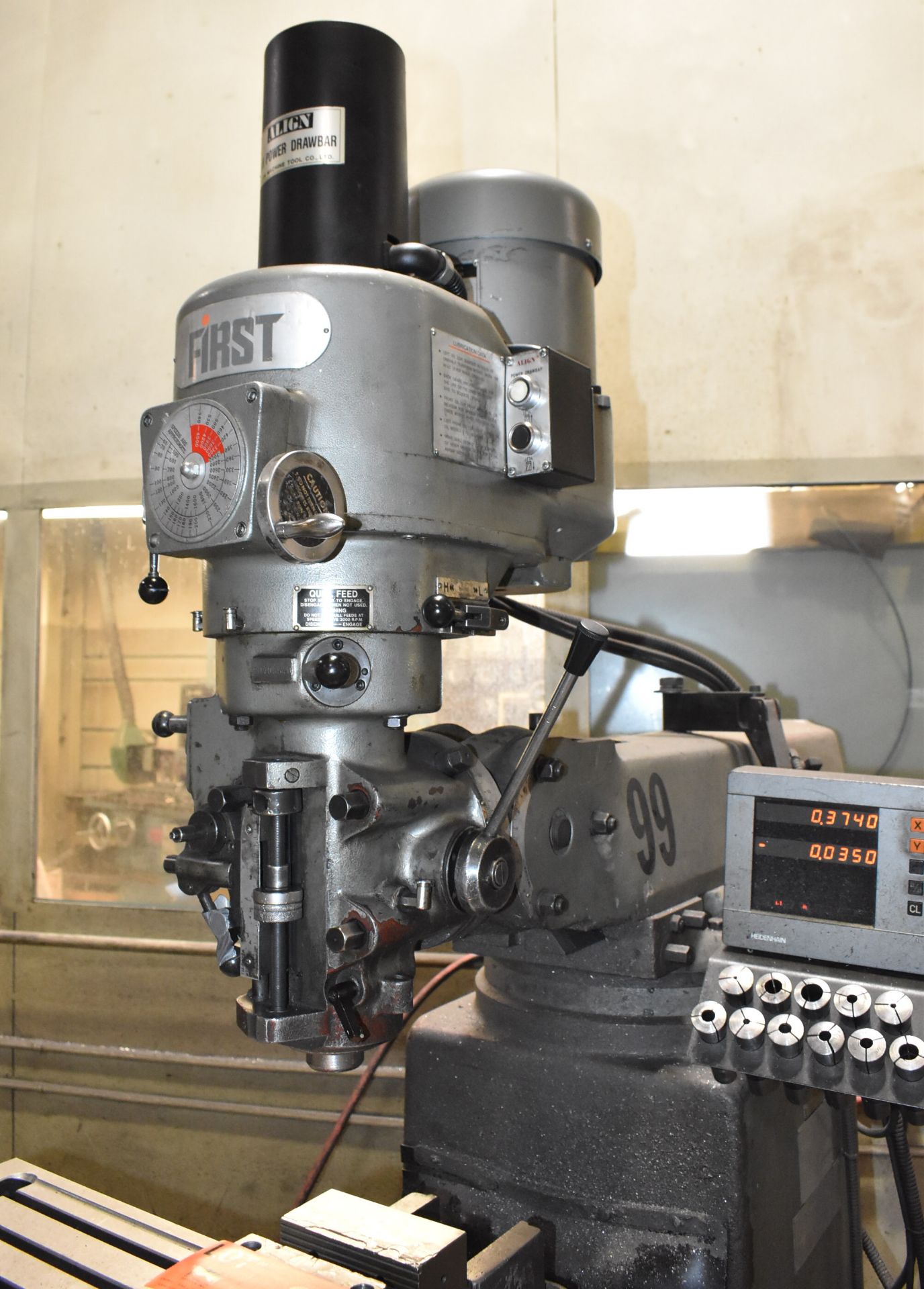 FIRST LC-185VS VERTICAL MILLING MACHINES WITH 50"X10" TABLE, SPEEDS TO 4500 RPM, ALIGN AIR POWER - Image 2 of 7