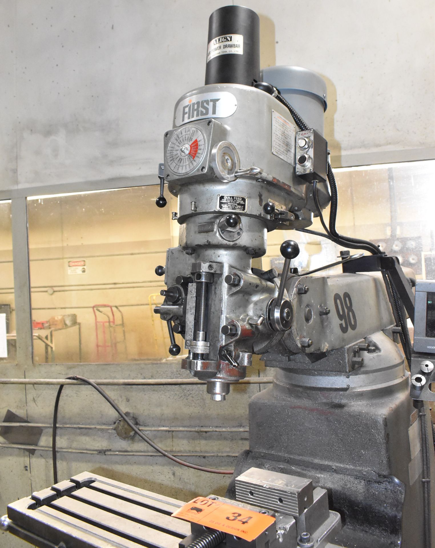 FIRST LC-185VS VERTICAL MILLING MACHINES WITH 50"X10" TABLE, SPEEDS TO 4500 RPM, ALIGN AIR POWER - Image 4 of 8