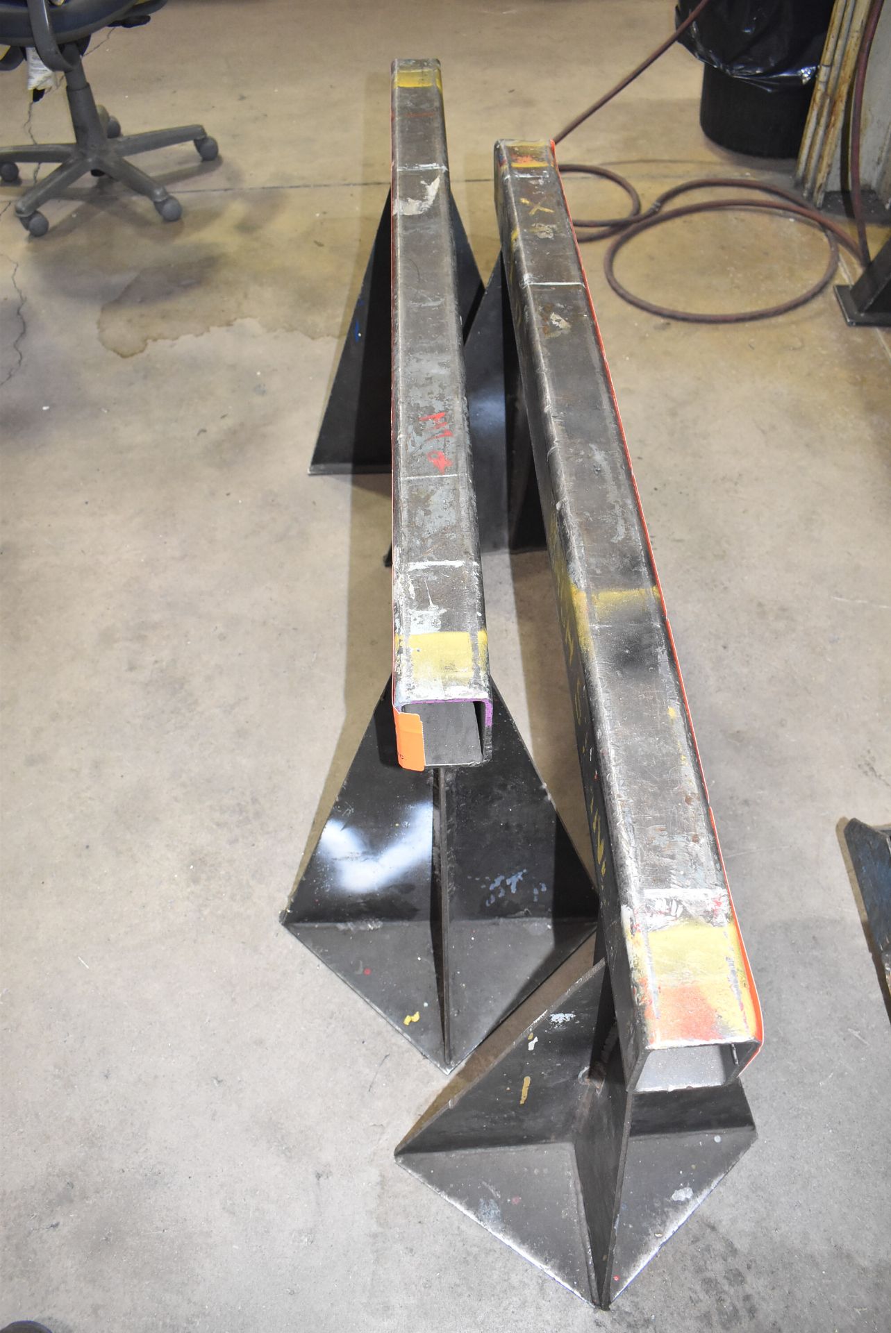 LOT/ (2) APPROX. 48" X 28.5" 12,500 LB CAPACITY STEEL SAW HORSES - Image 2 of 2