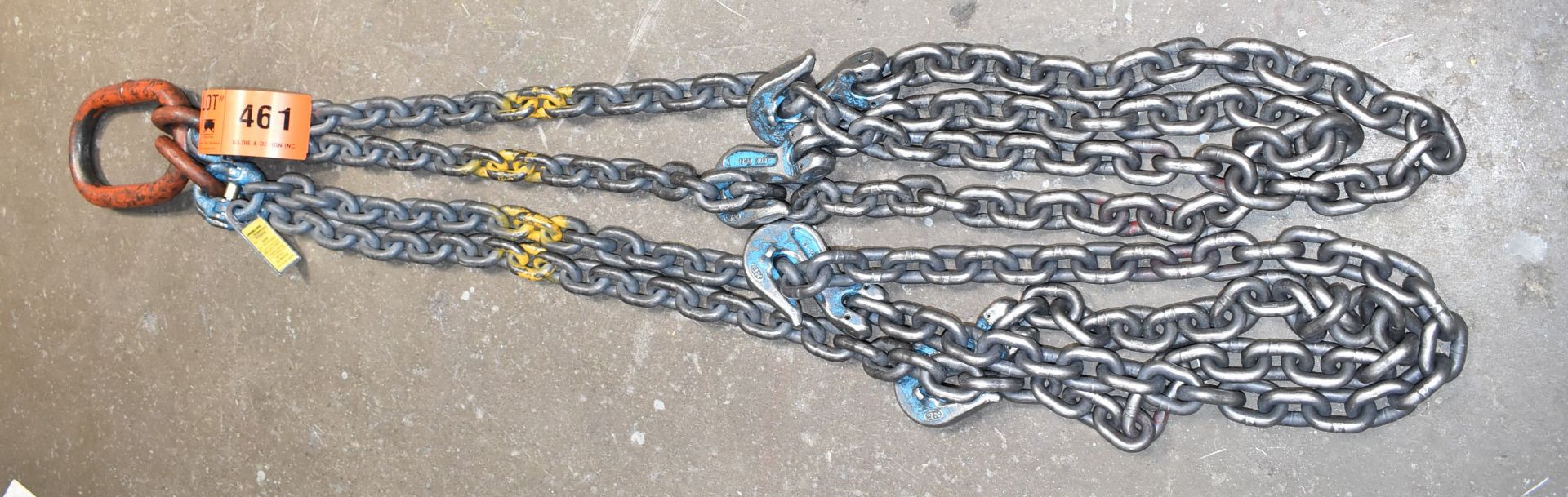 8’ 7” FOUR-POINT LIFTING CHAIN WITH 39,000 LB CAPACITY, S/N N/A