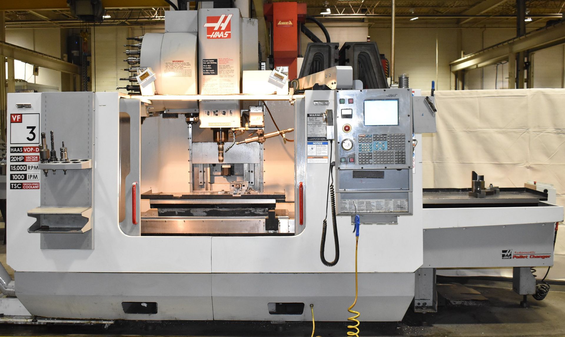 HAAS (2004) VF-3D APC HIGH-SPEED CNC TWIN PALLET VERTICAL MACHINING CENTER WITH HAAS CNC CONTROL, (