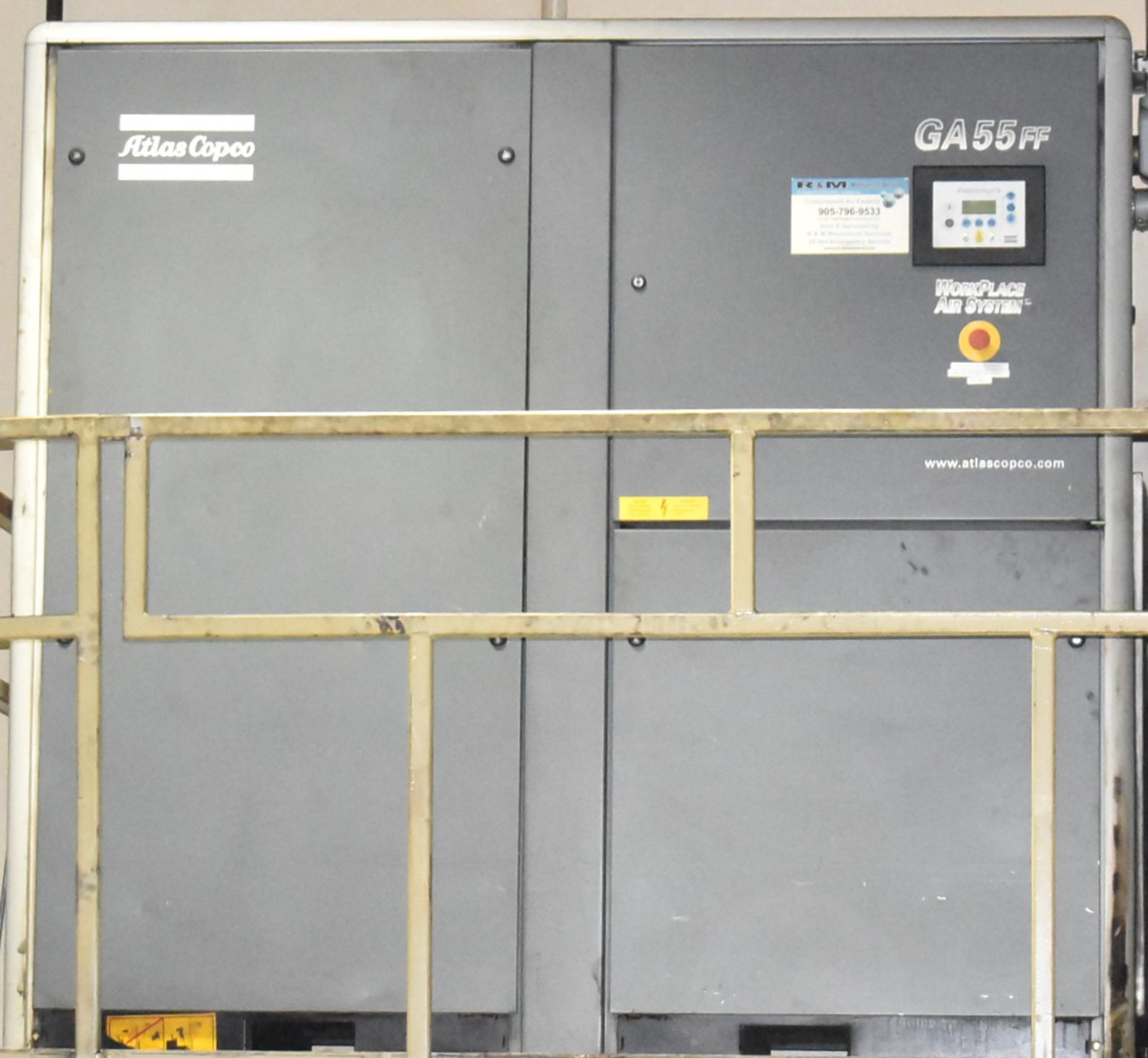 ATLAS COPCO (2002) GA55 75 HP ROTARY SCREW AIR COMPRESSOR WITH 132 PSI, 324 CFM, 3600 RPM, 58,182