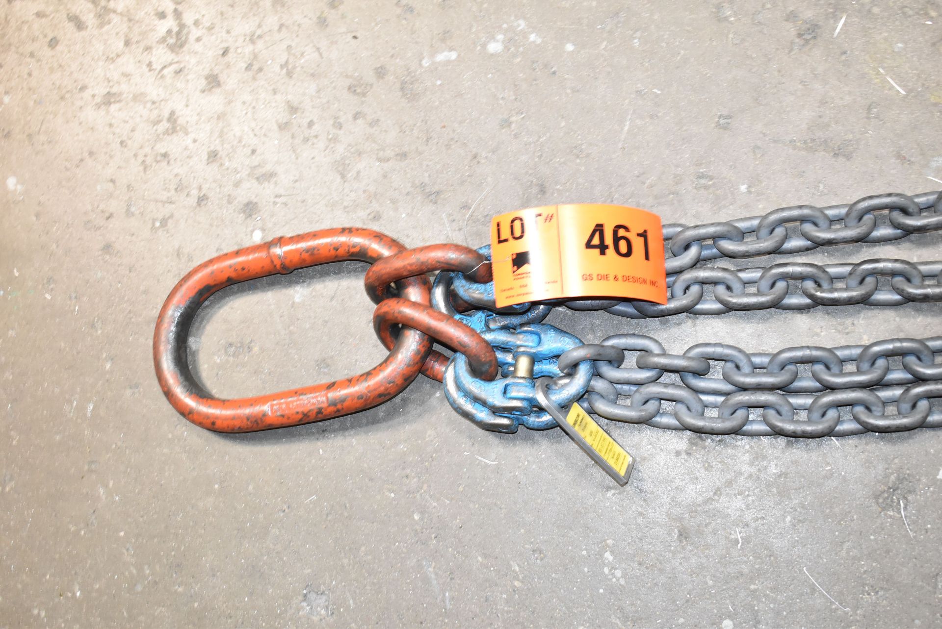 8’ 7” FOUR-POINT LIFTING CHAIN WITH 39,000 LB CAPACITY, S/N N/A - Image 3 of 5