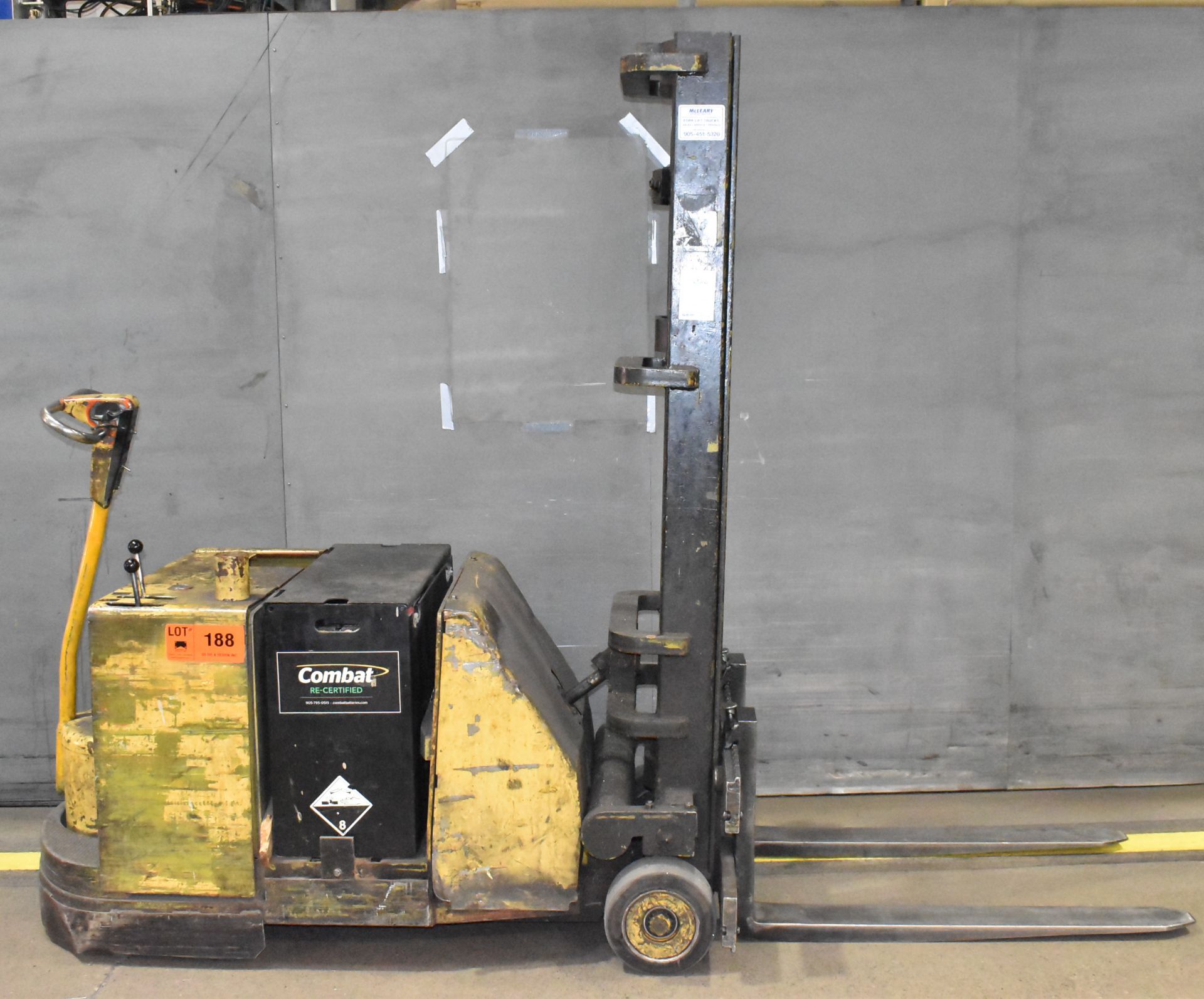 CLARK ST30B 3000 LB. CAPACITY 24V ELECTRIC WALK-BEHIND STACKER FORKLIFT WITH 130" MAX. LIFT