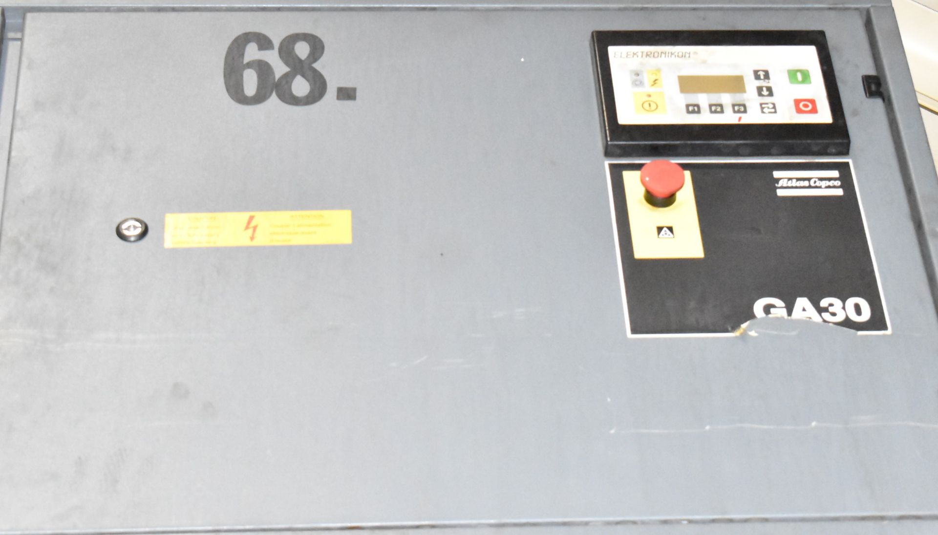 ATLAS COPCO GA30 40 HP ROTARY SCREW AIR COMPRESSOR WITH 132 PSI, 174 CFM, 3600 RPM, S/N: - Image 3 of 4