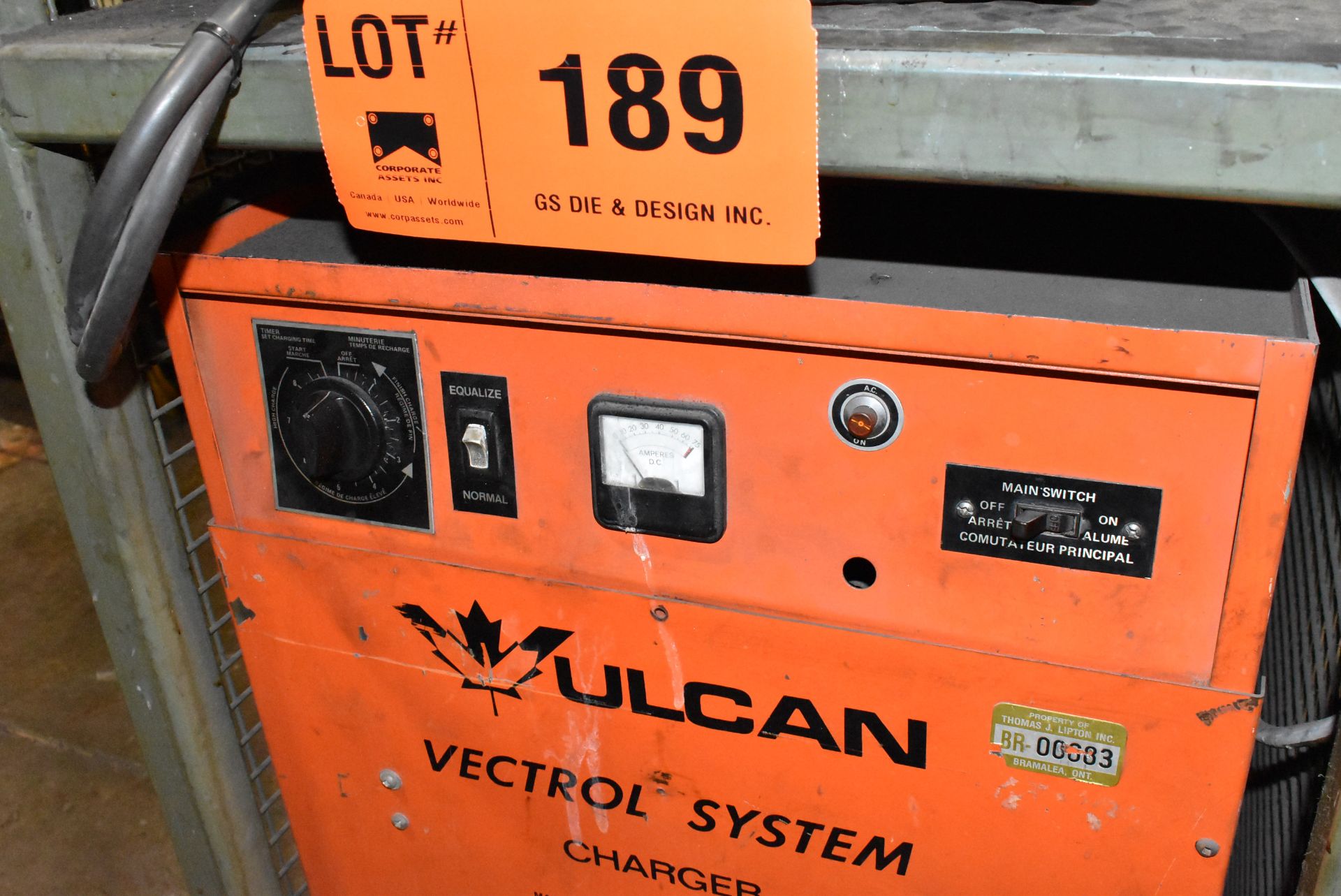 VULCAN VECTROL SYSTEM 24V BATTERY CHARGER, S/N N/A (CI) [RIGGING FEES FOR LOT #189 - $100 USD PLUS - Image 3 of 3