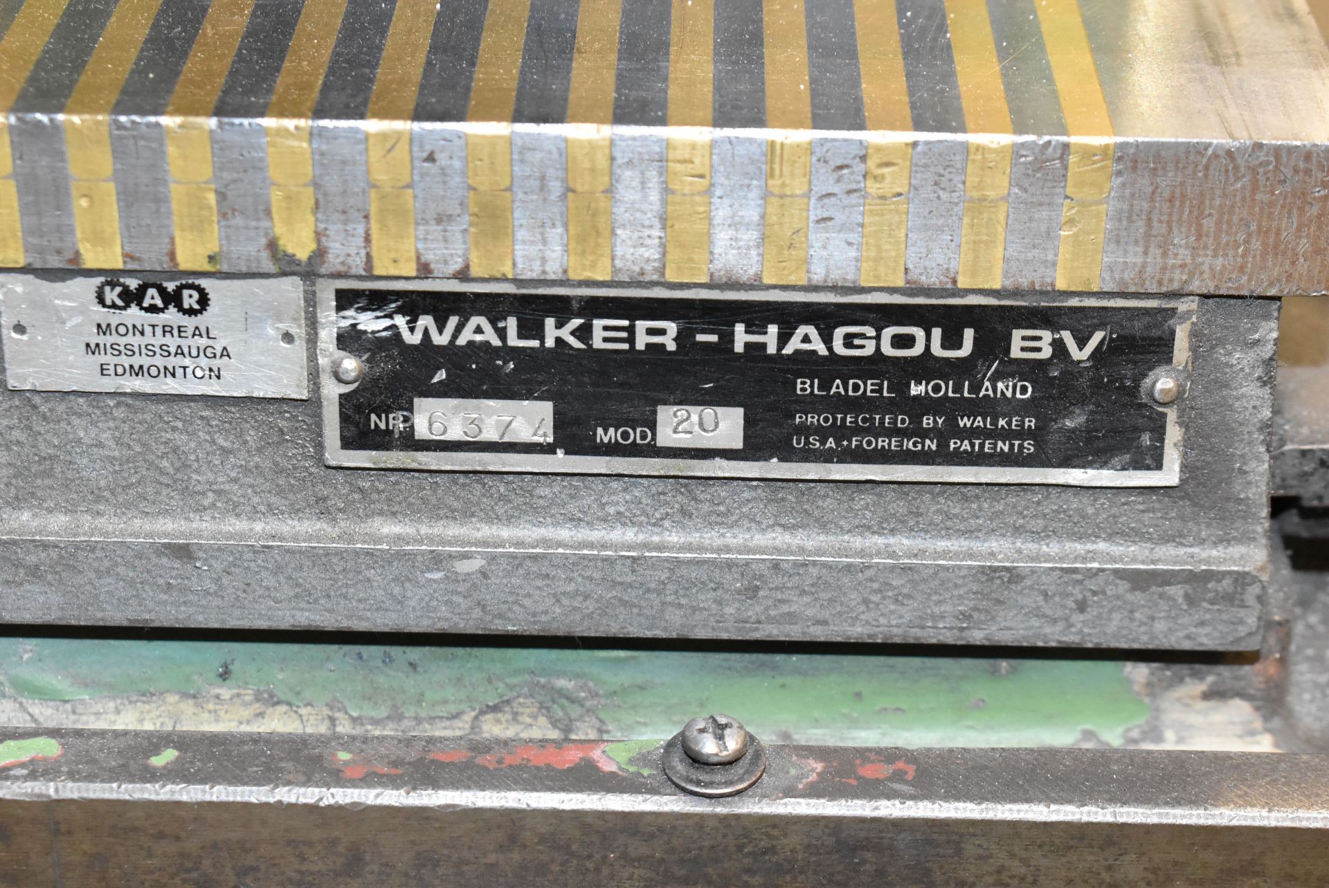 CHEVALIER FSG-618 SURFACE GRINDER WITH WALKER-HAGOU BV MODEL 20 6" X 18" MAGNETIC CHUCK, S/N 02B- - Image 8 of 8