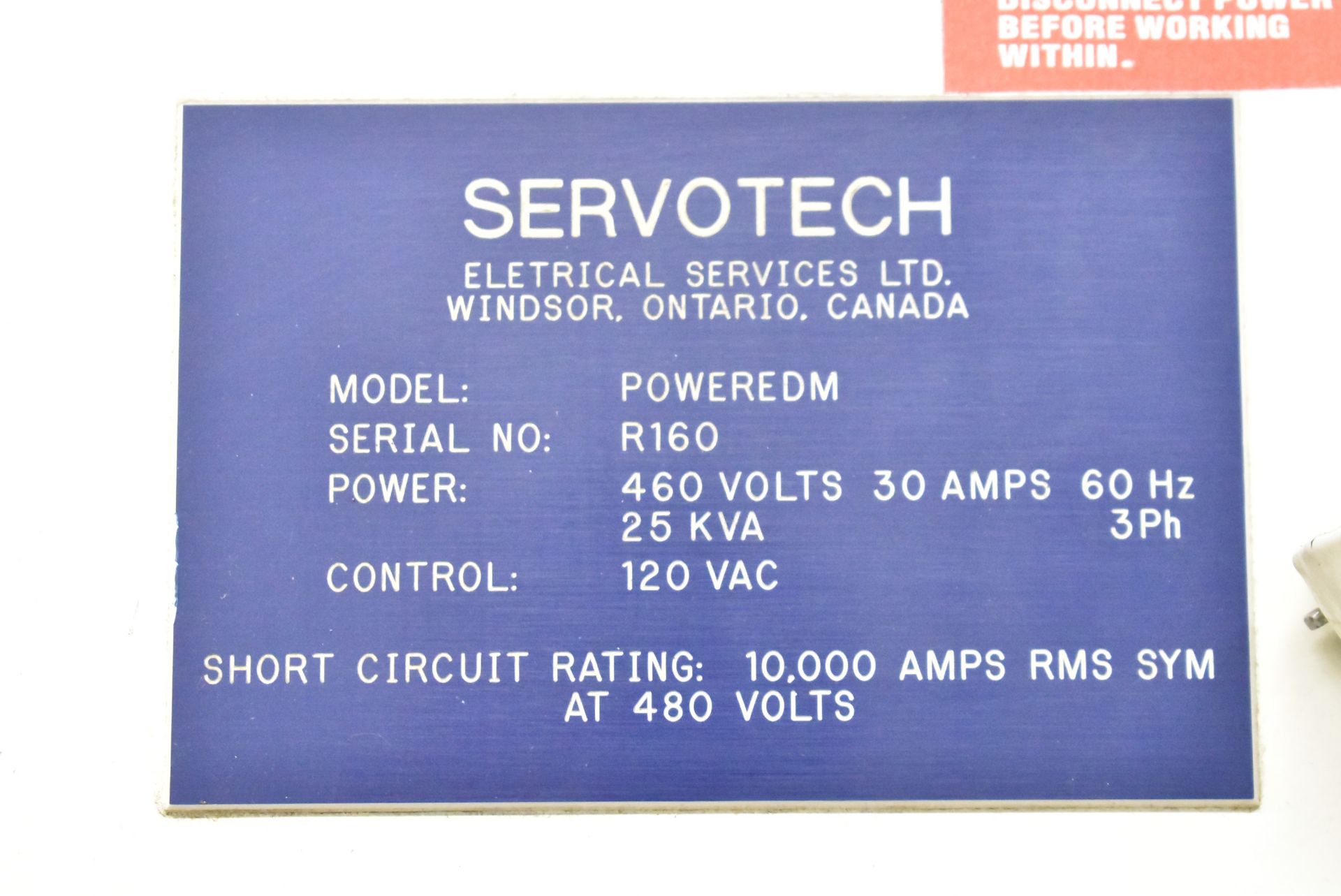 XERMAC SERVOTECH POWEREDM SINKER TYPE EDM WITH PRECISION EDM PRODUCTS D-150 CONTROL, 24" X 36" - Image 12 of 13