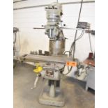 BRIDGEPORT VERTICAL MILLING MACHINE WITH 42" X 9" TABLE, SPEEDS TO 2,720 RPM, POWER TABLE FEED,