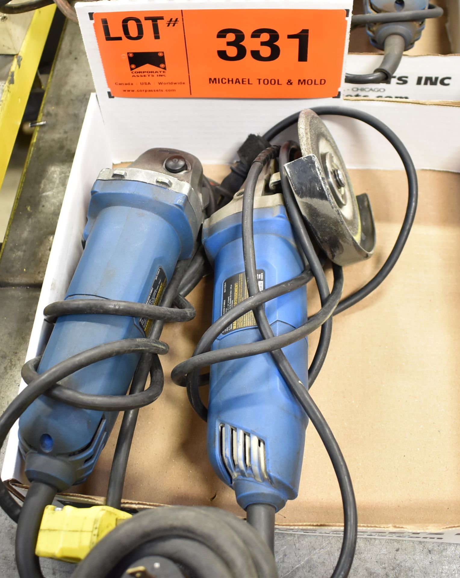 LOT/ (2) ELECTRIC ANGLE GRINDERS