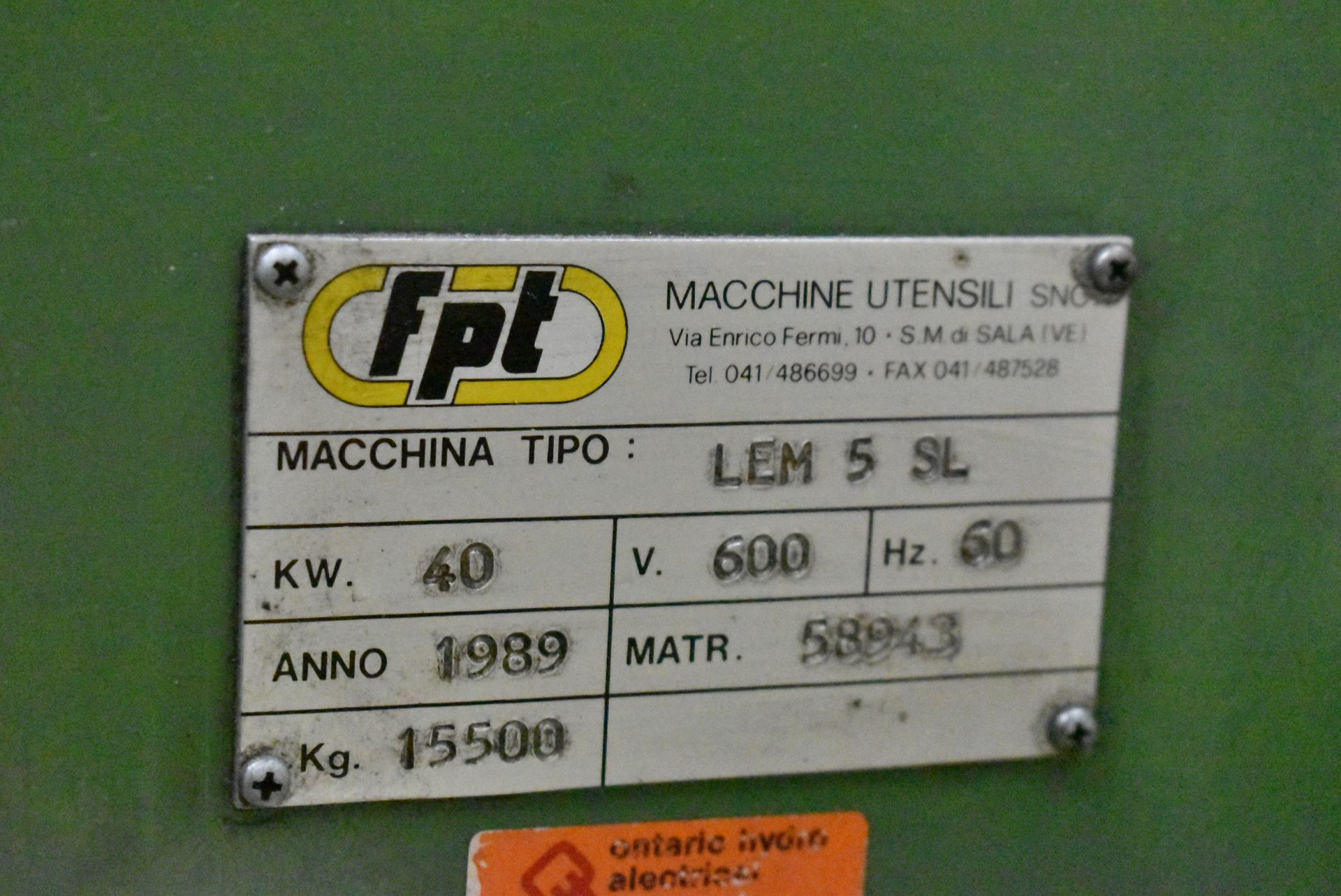 FPT LEM5/SL CNC UNIVERSAL BED-TYPE BORING & MILLING MACHINE WITH HEIDENHAIN CNC CONTROL, 5" - Image 11 of 14