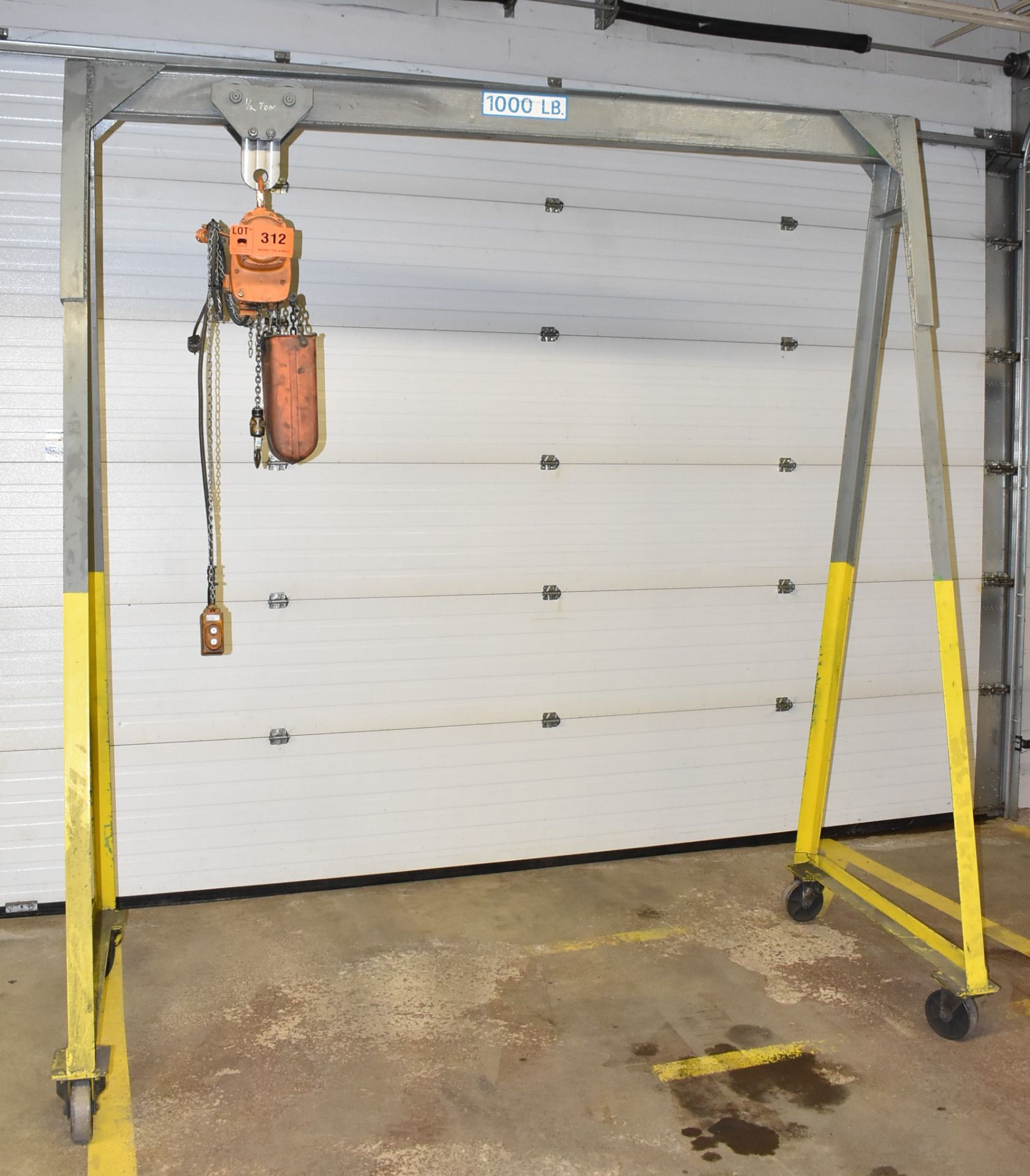 1,000 LB CAPACITY PORTABLE ROLLING GANTRY SYSTEM WITH KITO 1/4 TON ELECTRIC HOIST, APPROX. 8'