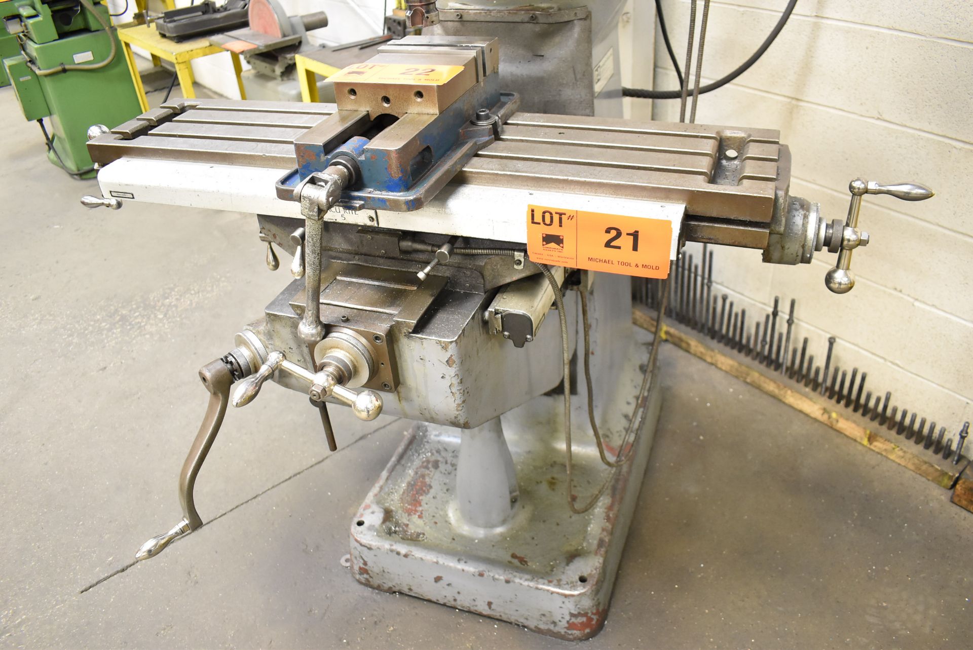 FIRST LC1-1/2VS VERTICAL MILLING MACHINE WITH 42" X 9" TABLE, SPEEDS TO 4,500 RPM, ACU-RITE - Image 6 of 6