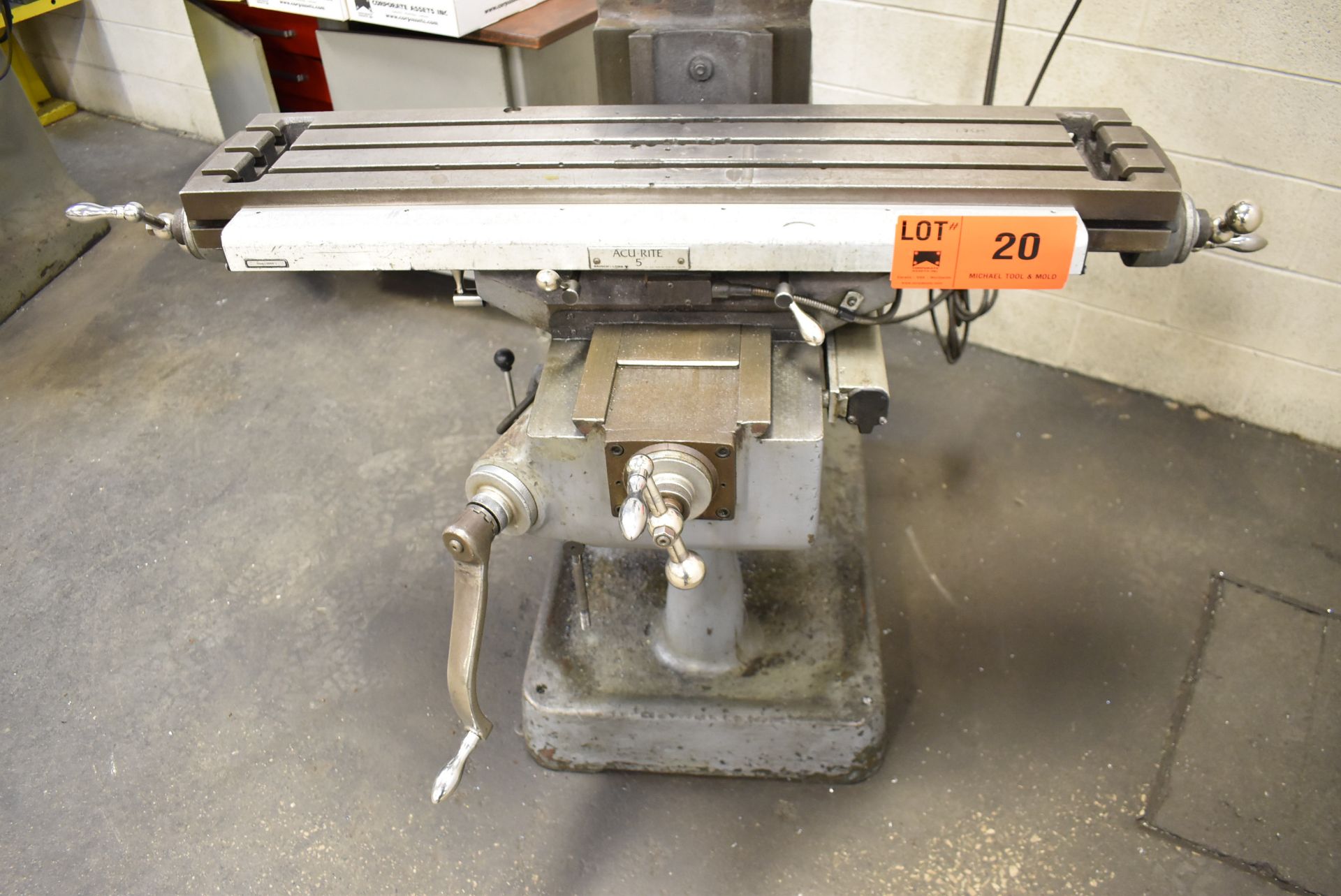 FIRST LC1-1/2VS VERTICAL MILLING MACHINE WITH 42" X 9" TABLE, SPEEDS TO 4,500 RPM, ACU-RITE - Image 7 of 7